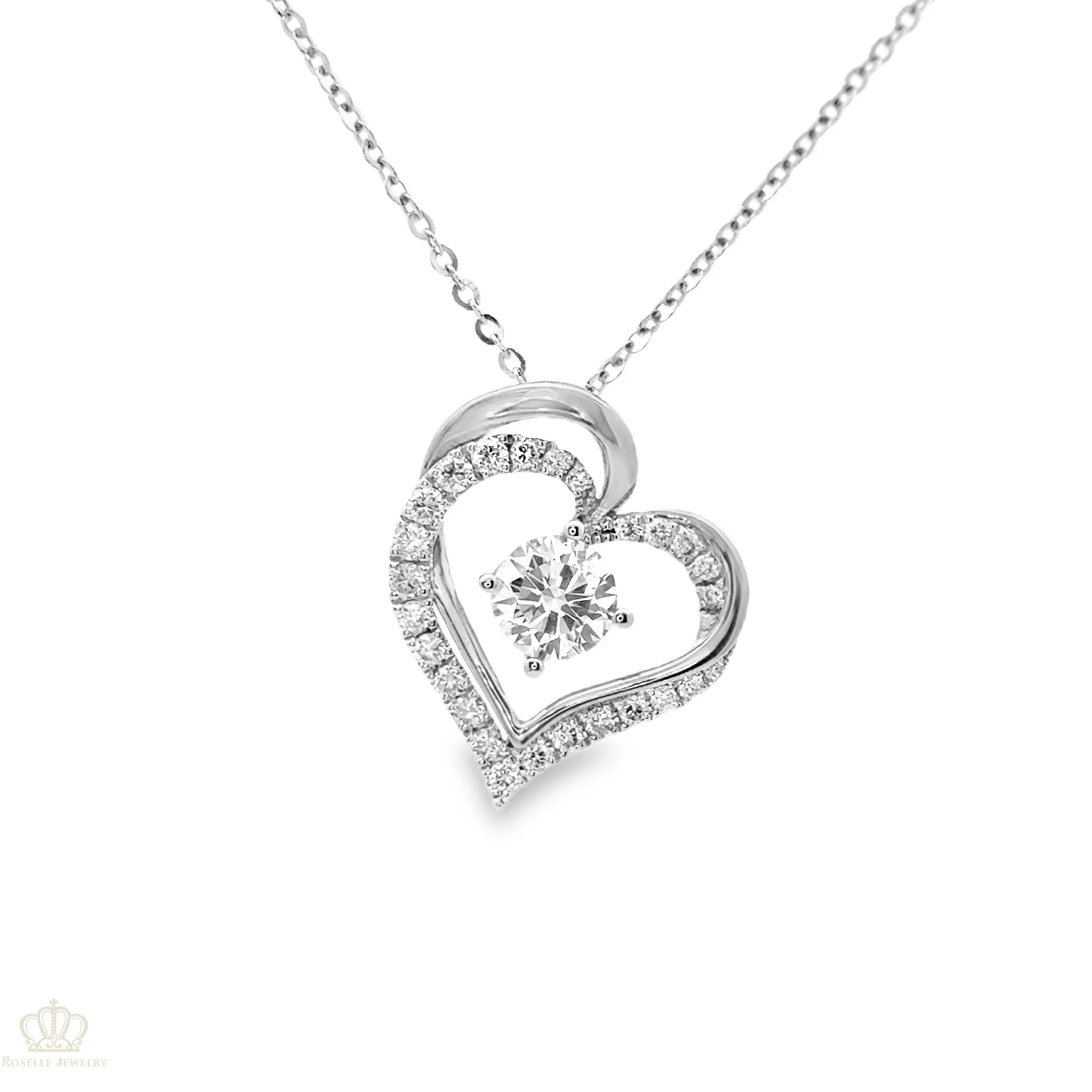 instock 0.58ctw Heart Style With Side Stone Pendants - LC52 CHARLISA™