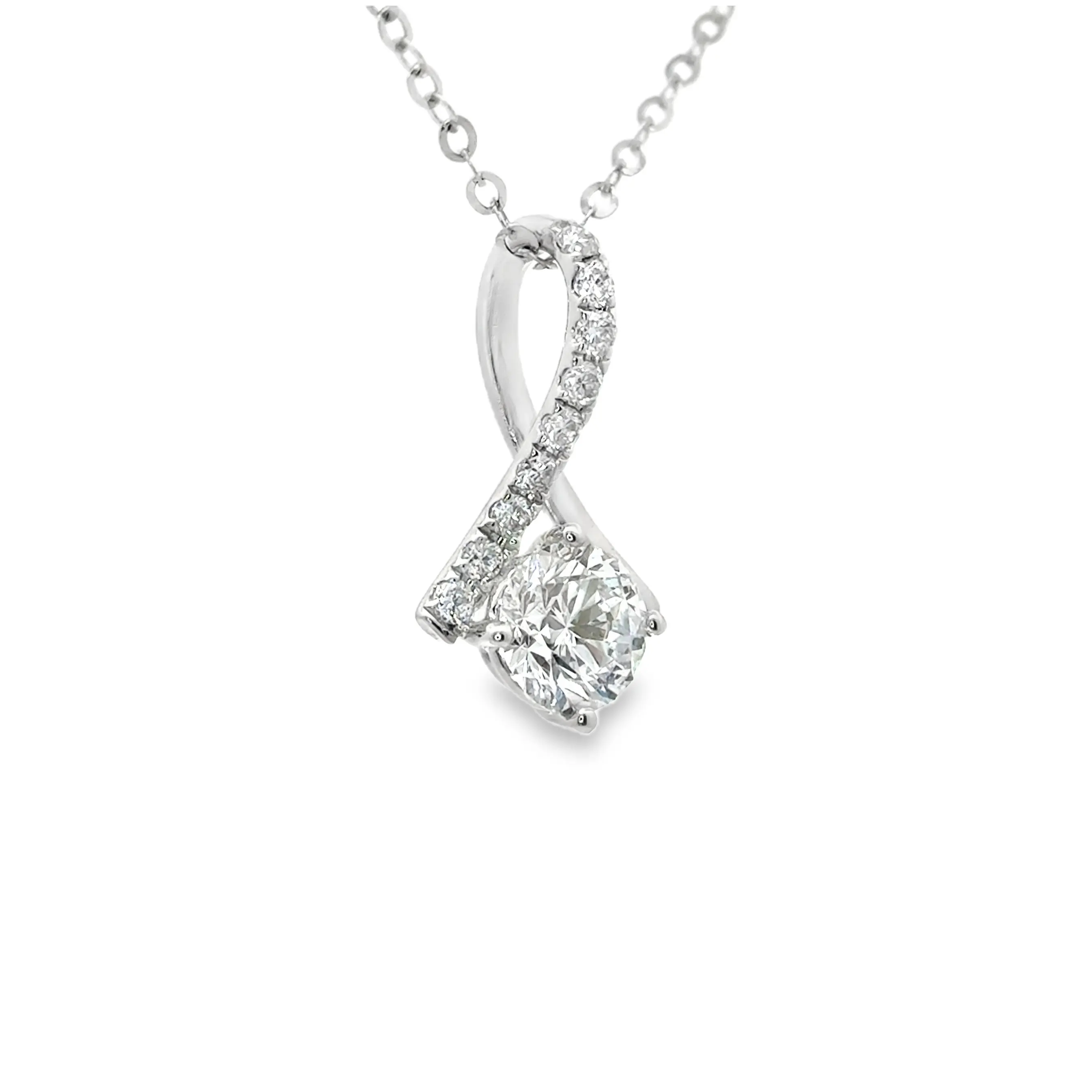 Micro Pavé Inverted V Angel Diamond Pendant - LC801 CHARLISA™