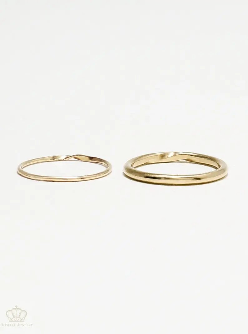 Unique Twist Couple Wedding Ring Set - WM31 CHARLISA™