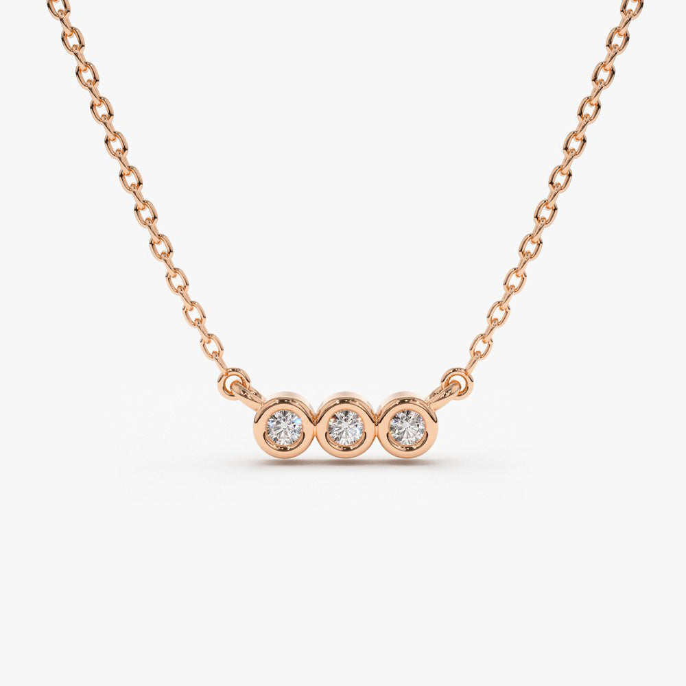 OBFJ1613 - 14k Bezel Set Diamond Necklace 5