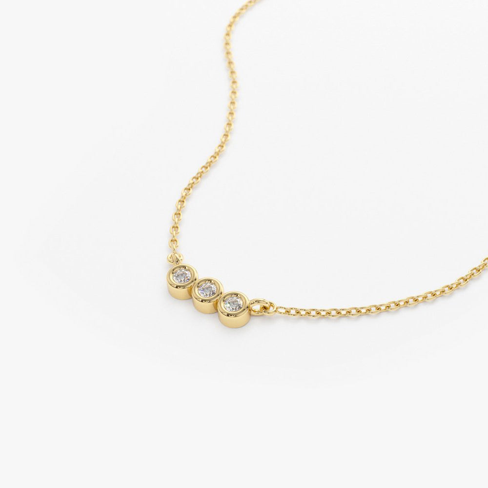 OBFJ1613 - 14k Bezel Set Diamond Necklace 7