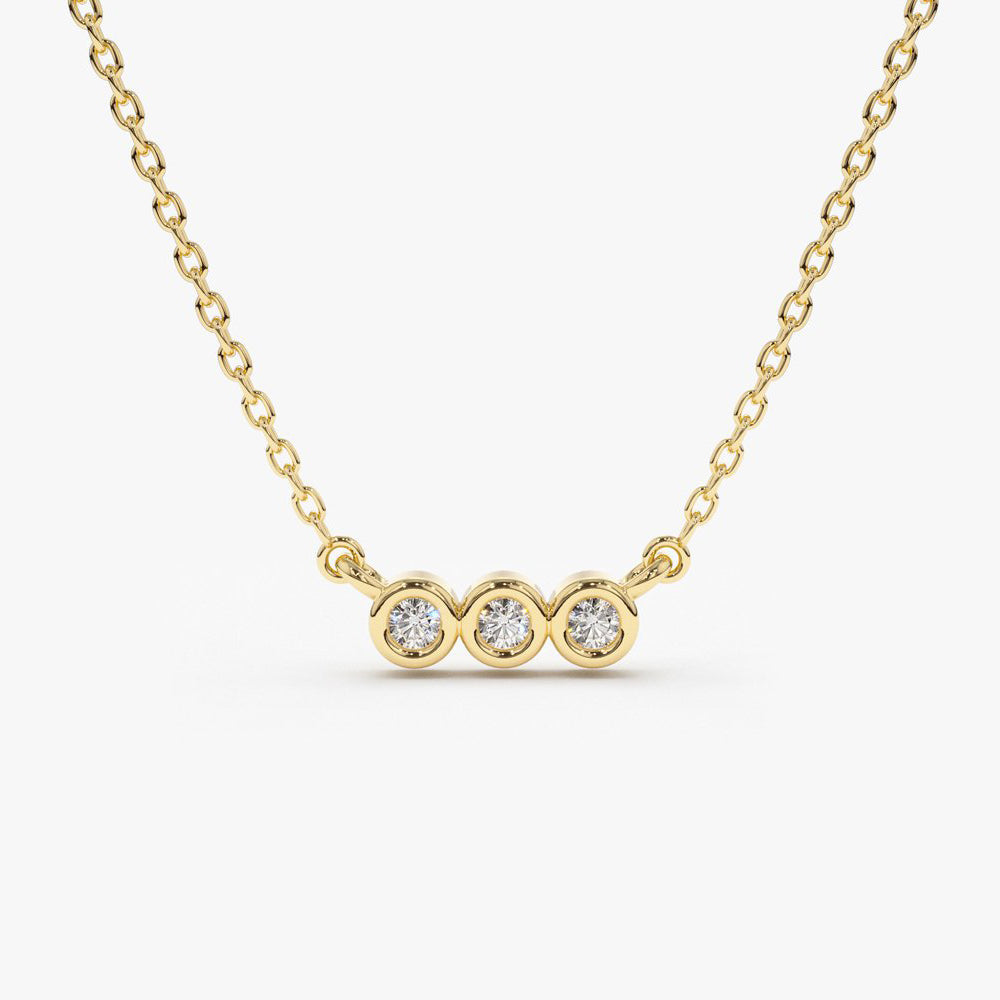 OBFJ1613 - 14k Bezel Set Diamond Necklace 1