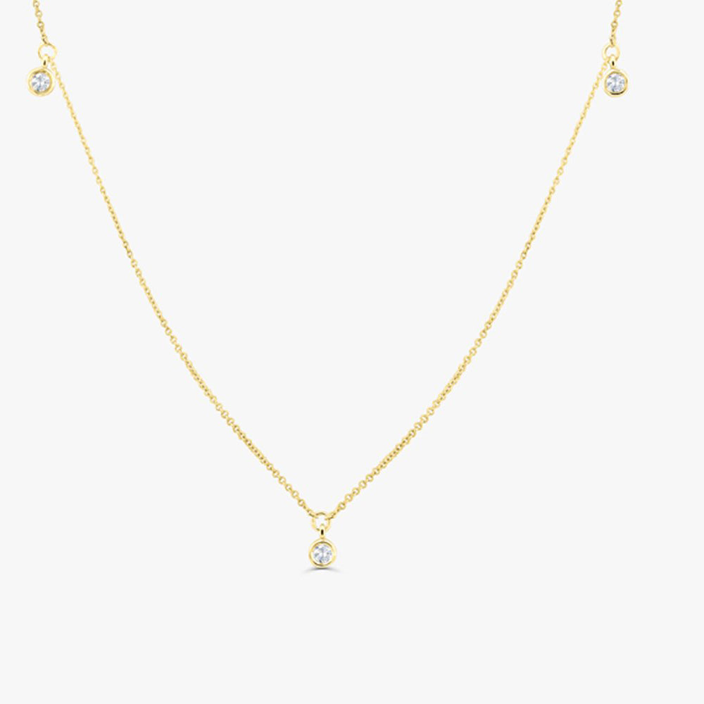 OBFJ1581 - 14k 5 Diamond Dangle Necklace 1