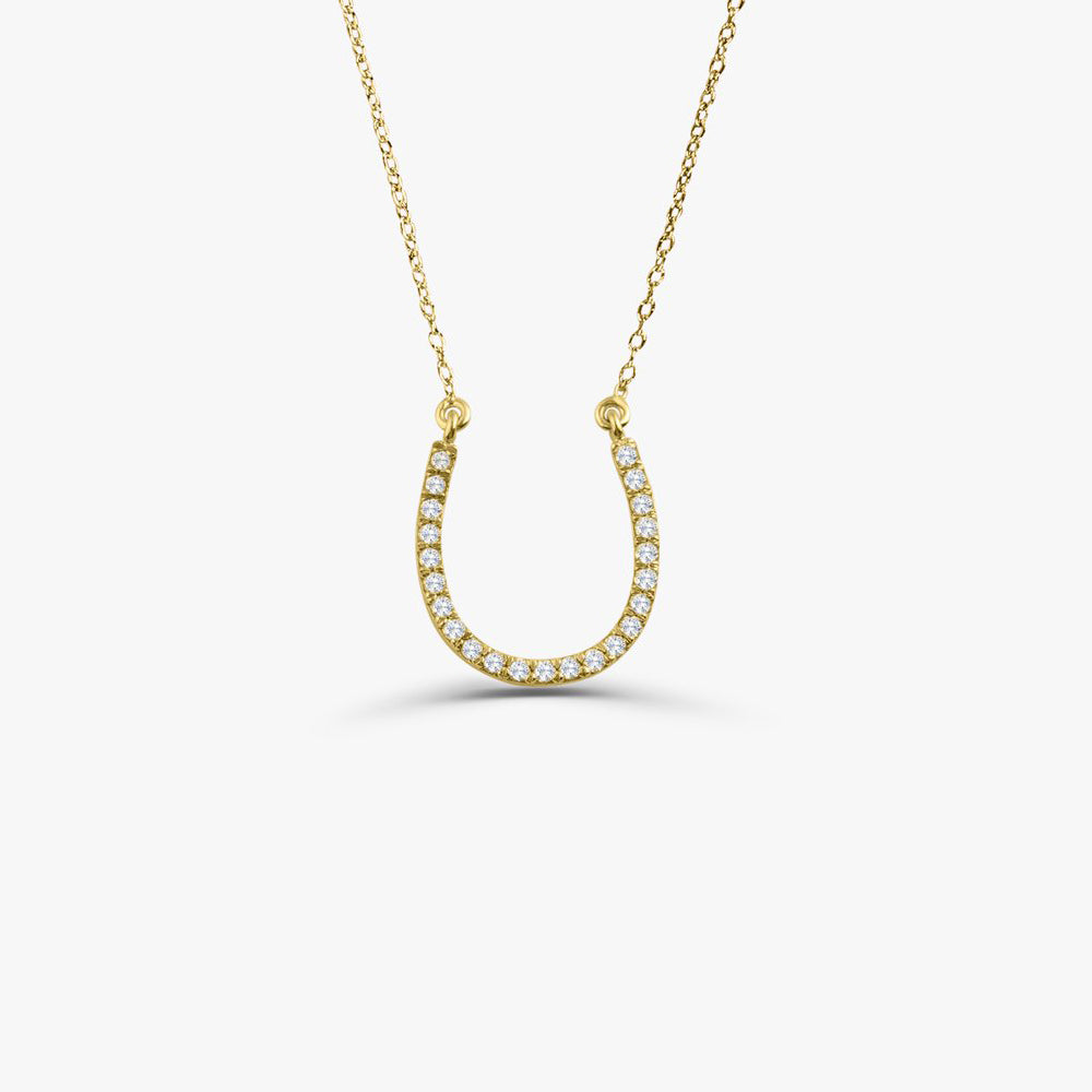 OBFJ1598 - 14k Diamond Large Horseshoe Necklace 1
