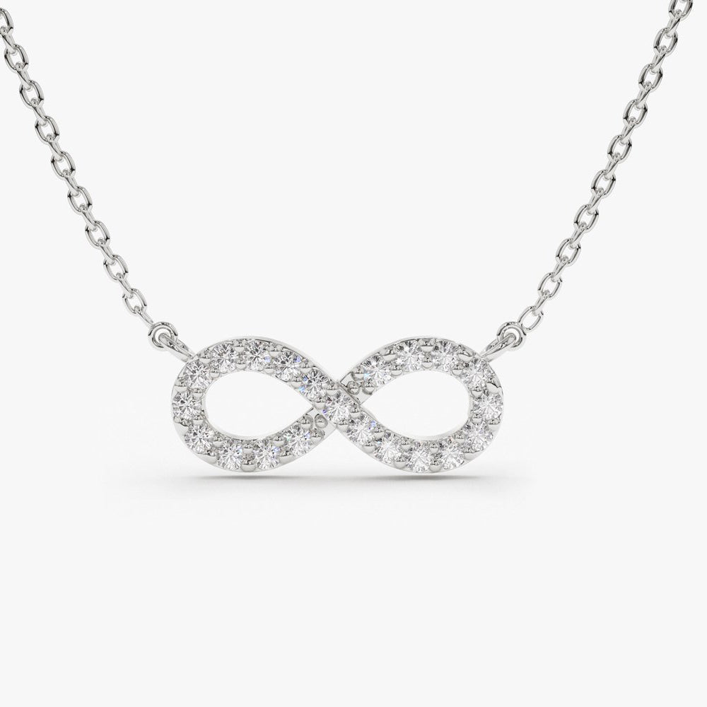 OBFJ1605 - 14K Gold Diamond Infinity Necklace 7