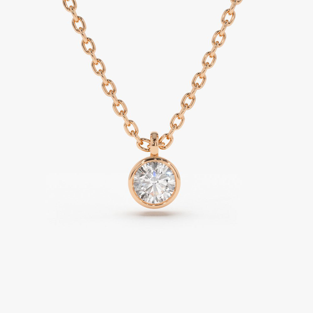 OBFJ1638 - 14K Gold Diamond Solitaire on a Bail 7