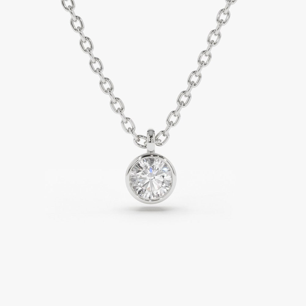OBFJ1638 - 14K Gold Diamond Solitaire on a Bail 8