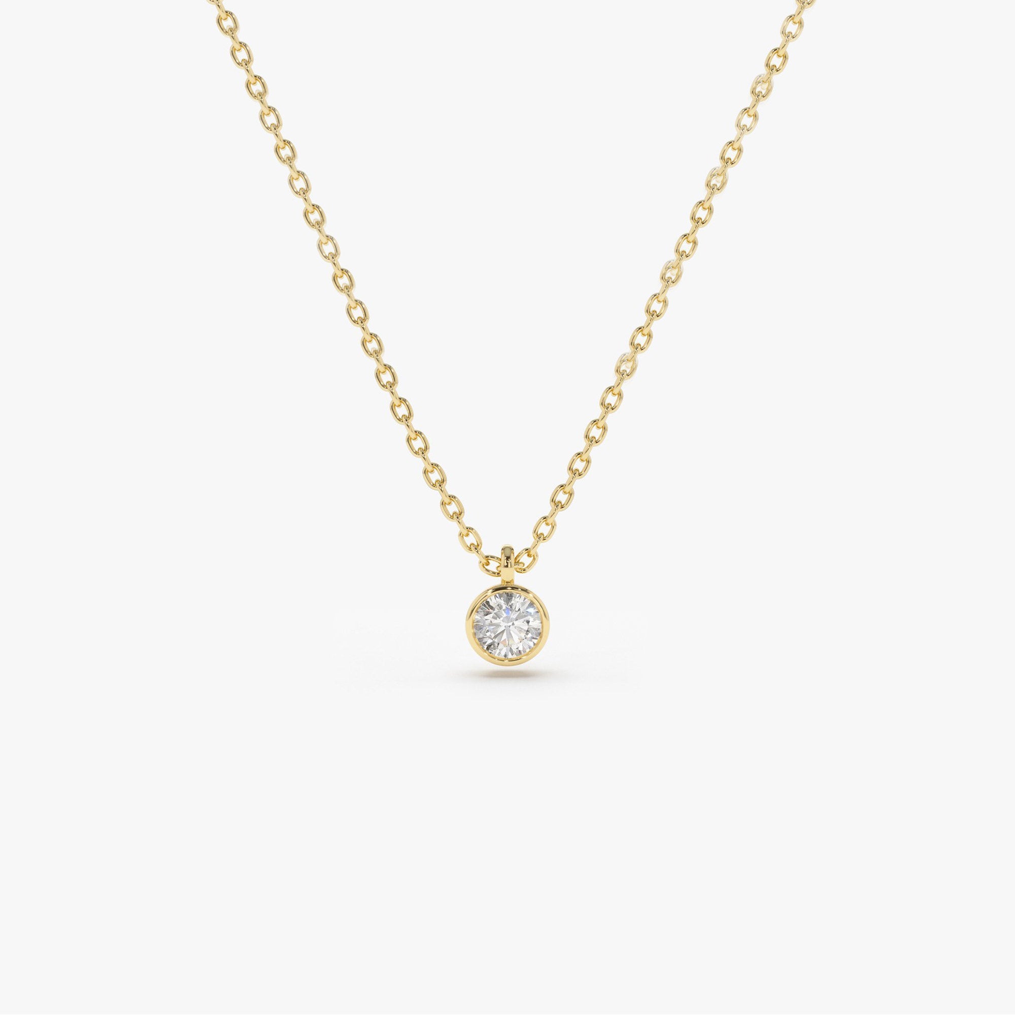 OBFJ2045 - 0.20-0.50 ctw Diamond Solitaire on a Bail necklace in selectable metal and diamond options - Roselle Jewelry view 10