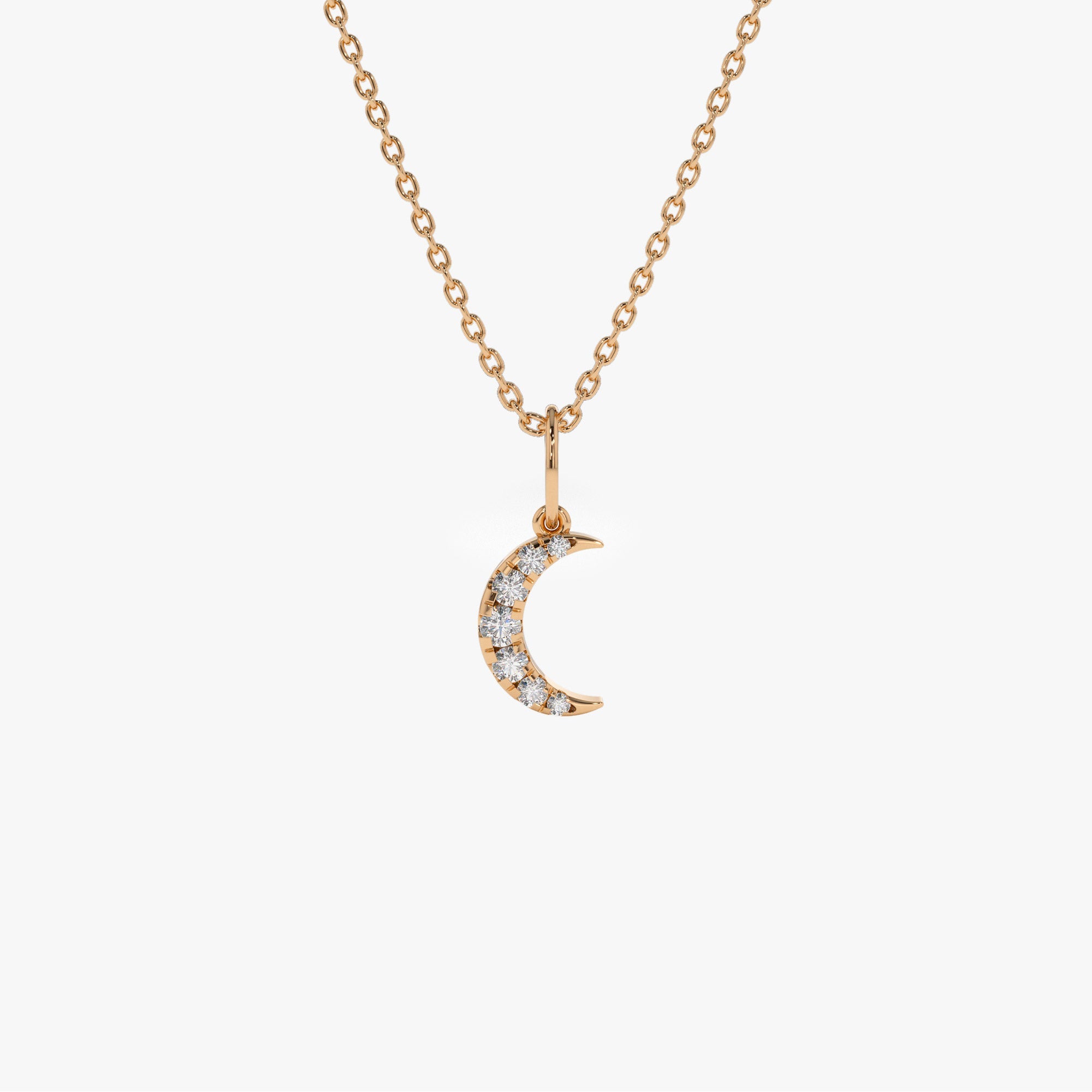 OBFJ1424 - 14k Dainty Crescent Moon Diamond Charm 3