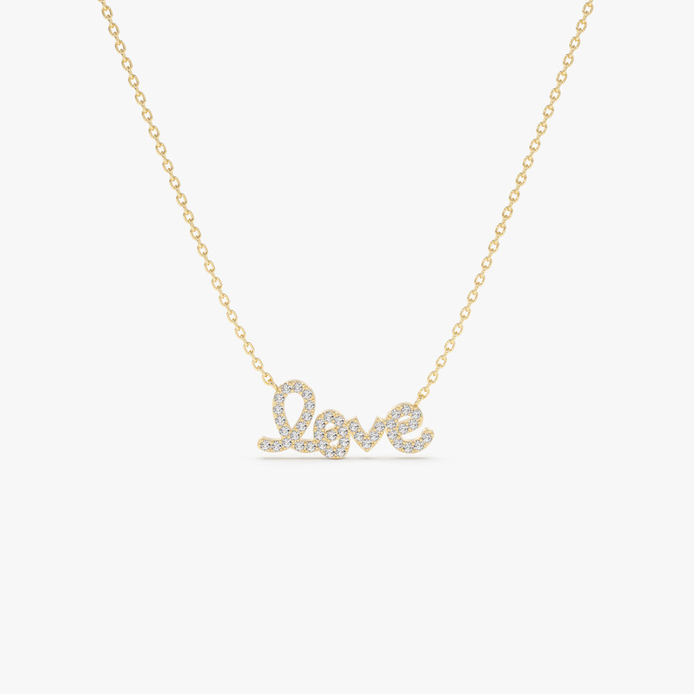 OBFJ2158 - Diamond Love Necklace necklace in selectable metal and diamond options - Roselle Jewelry view 1
