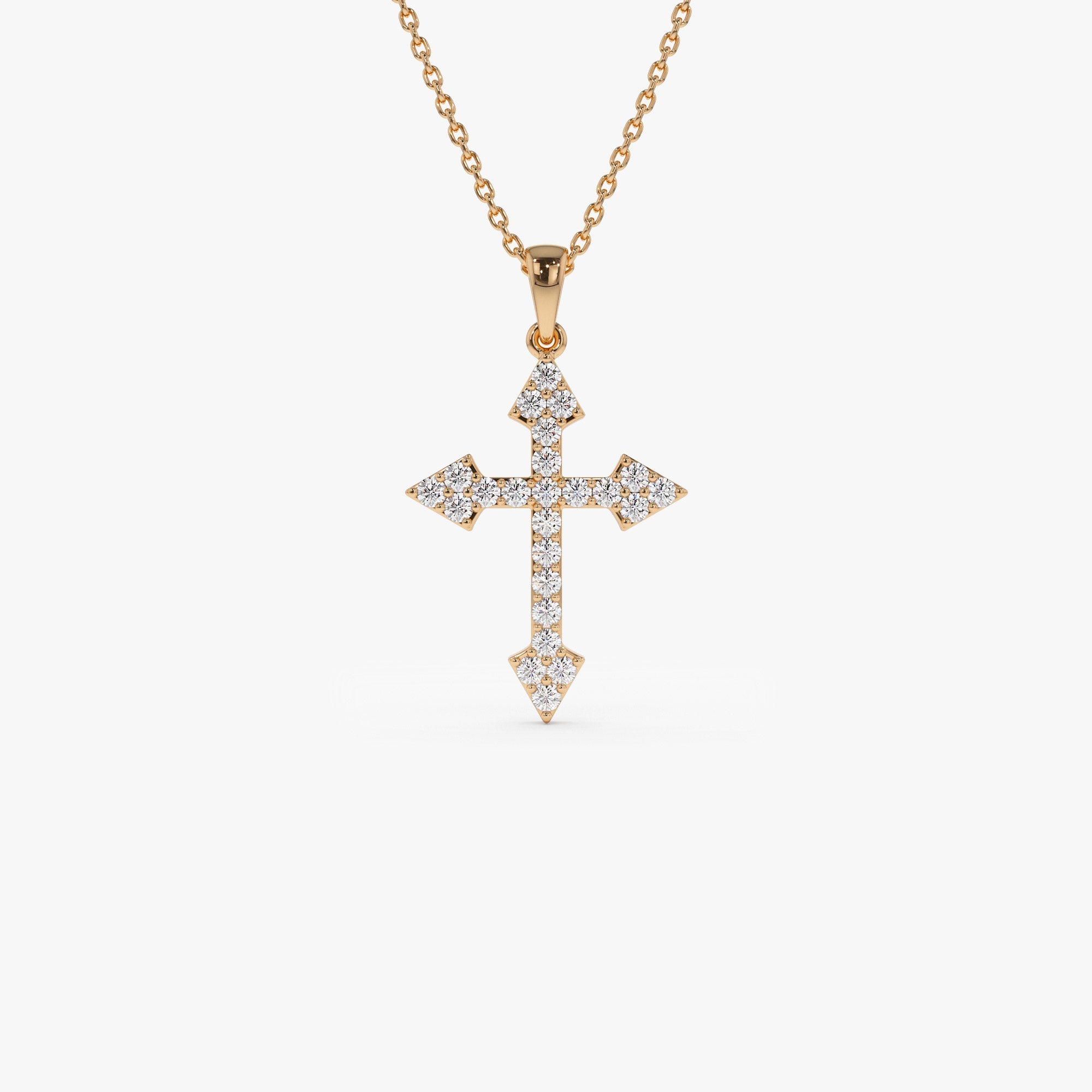 OBFJ1334 - 14k Diamond Cross Charm 0.45 ctw 6