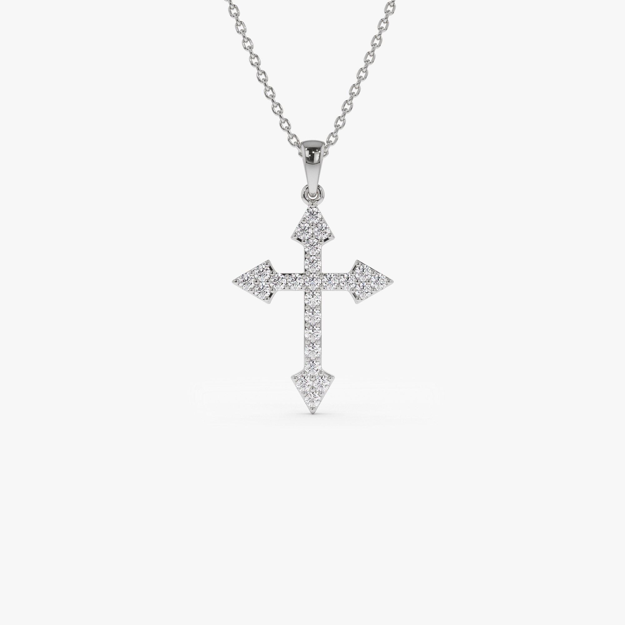 OBFJ1334 - 14k Diamond Cross Charm 0.45 ctw 7