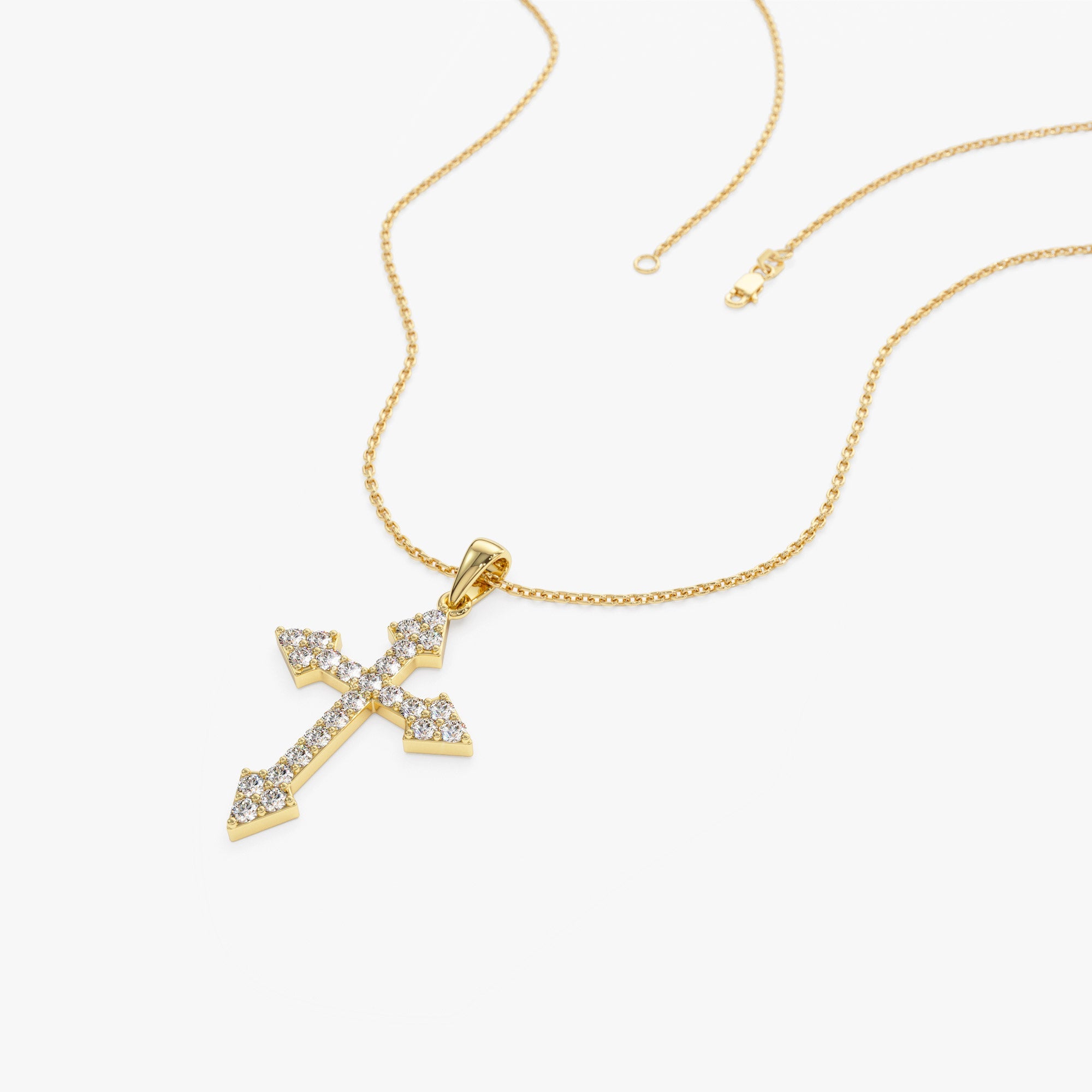 OBFJ1334 - 14k Diamond Cross Charm 0.45 ctw 8