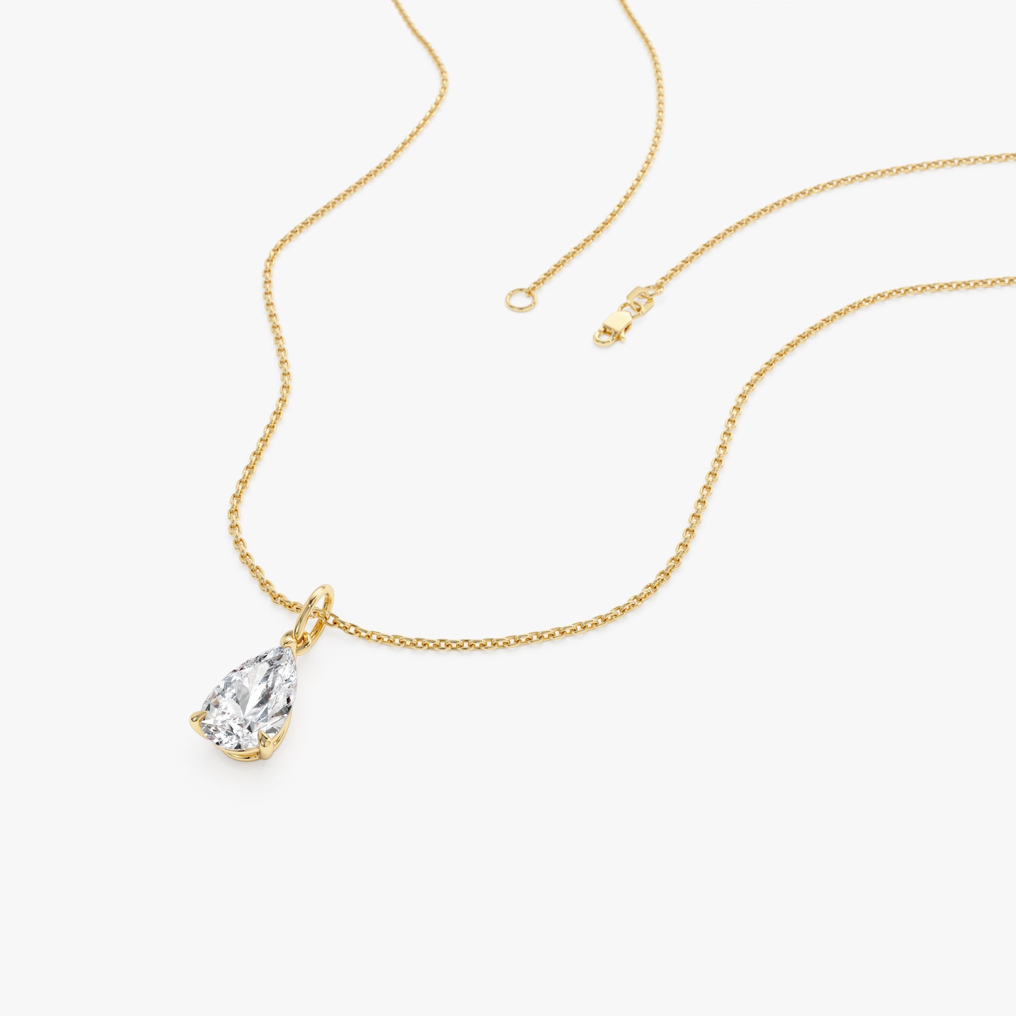 OBFJ0423 - 1.00 Ctw 14k Pear Shaped Lab Grown Diamond Classic Charm Necklace - Rita 8