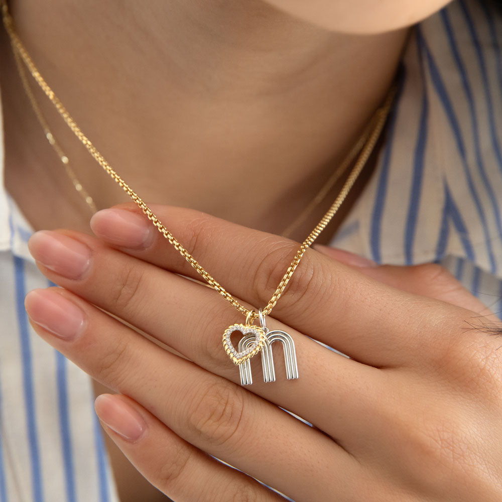OBFJ0298 - 14k Gold Natural Diamond Open Heart Charm 3