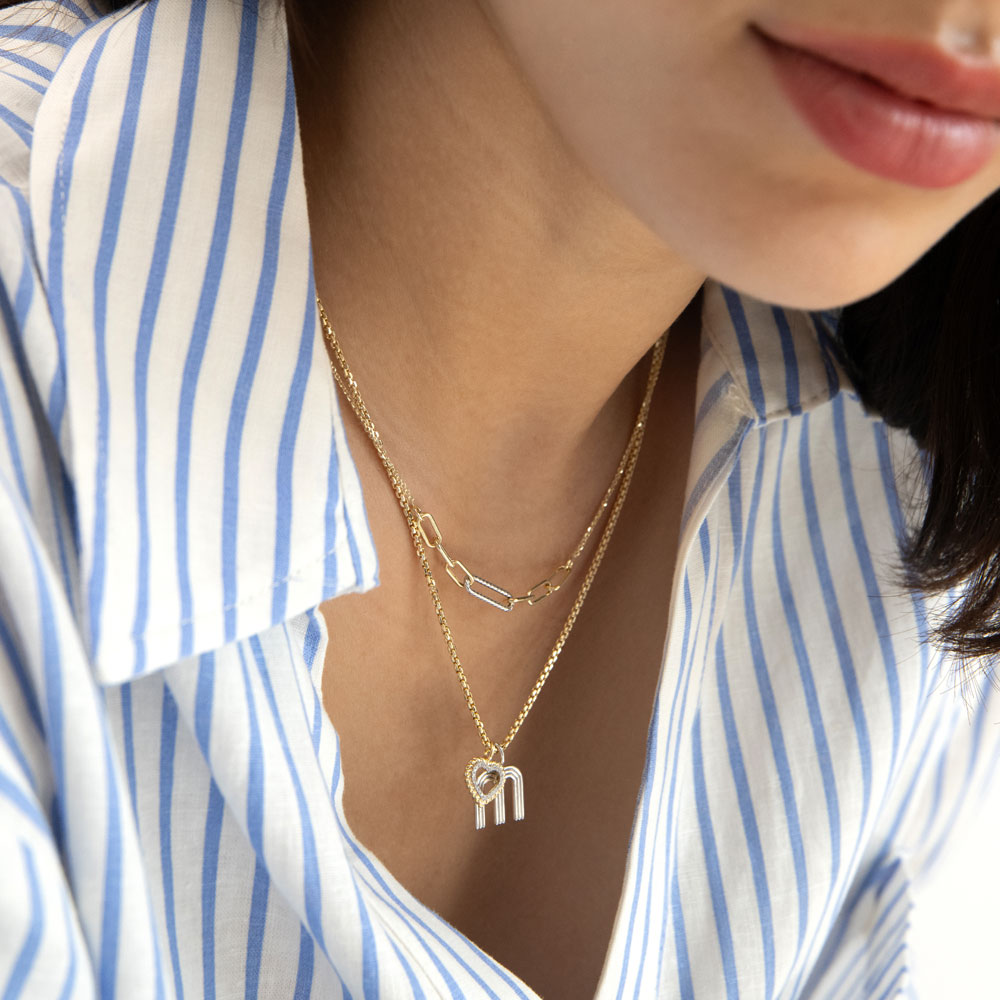 OBFJ0298 - 14k Gold Natural Diamond Open Heart Charm 4