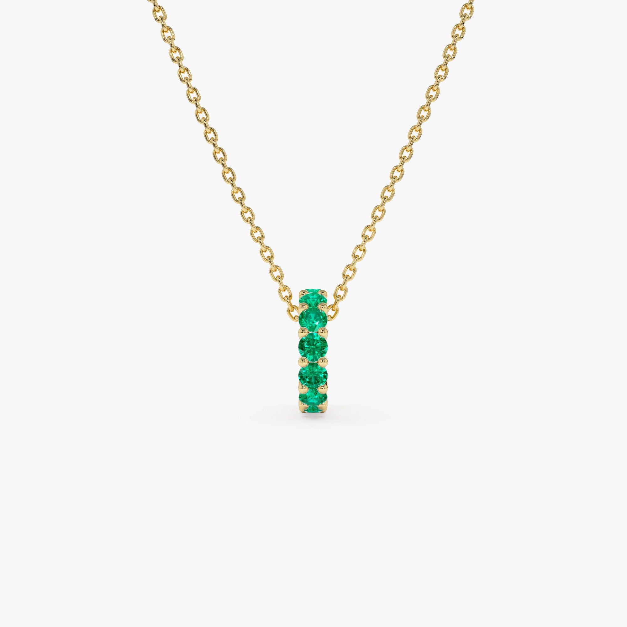 OBFJ0245 - 14k Emerald Rondelle Charm 5