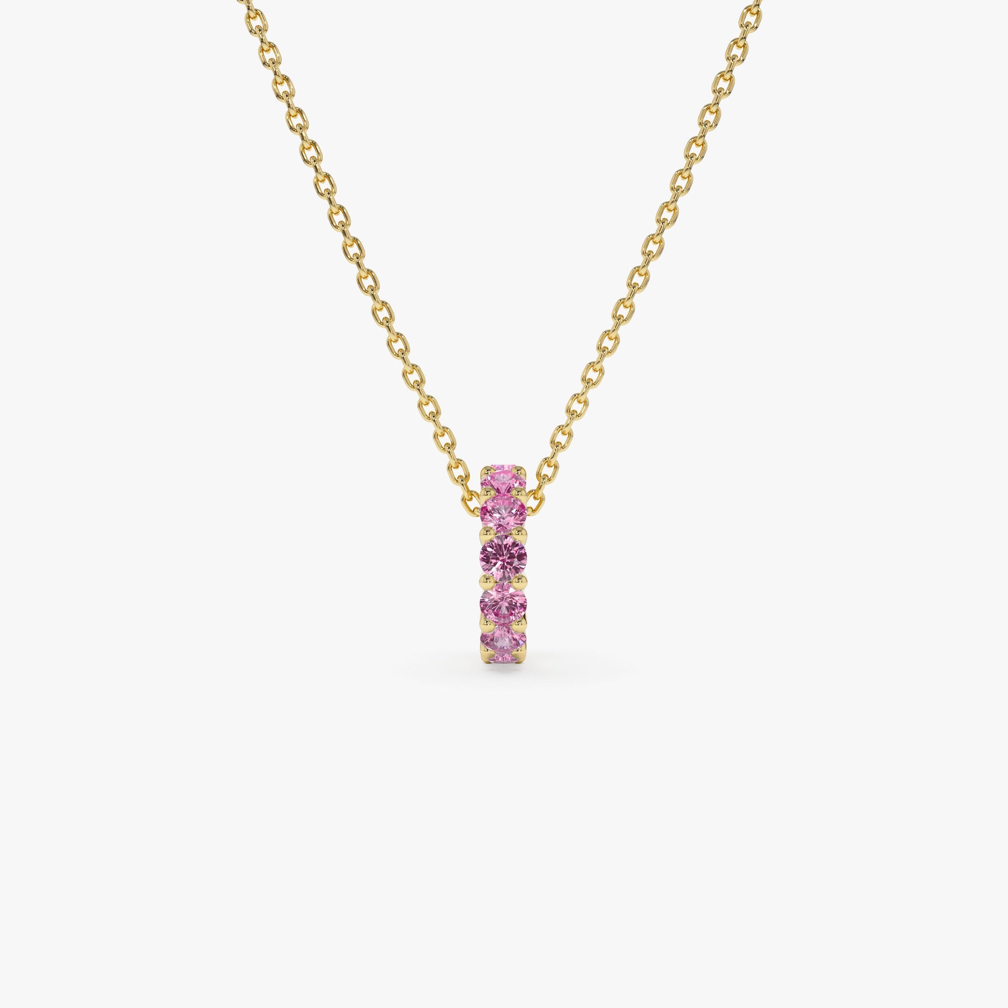 OBFJ0247 - 14k Pink Sapphire Rondelle Charm 7
