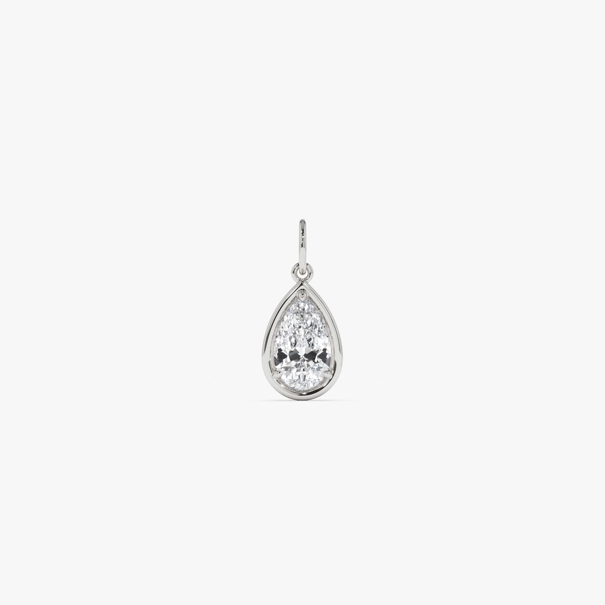 OBFJ0269 - 1 CTW 14k Pear Shaped Lab Grown Diamond Pendant Necklace - Vesta 4