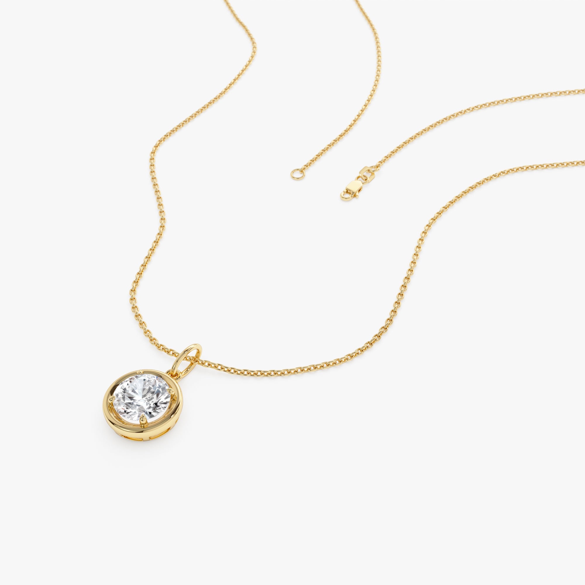 OBFJ0268 - 1 CTW 14k Round Shaped Lab Grown Diamond Pendant Necklace - Alira 4