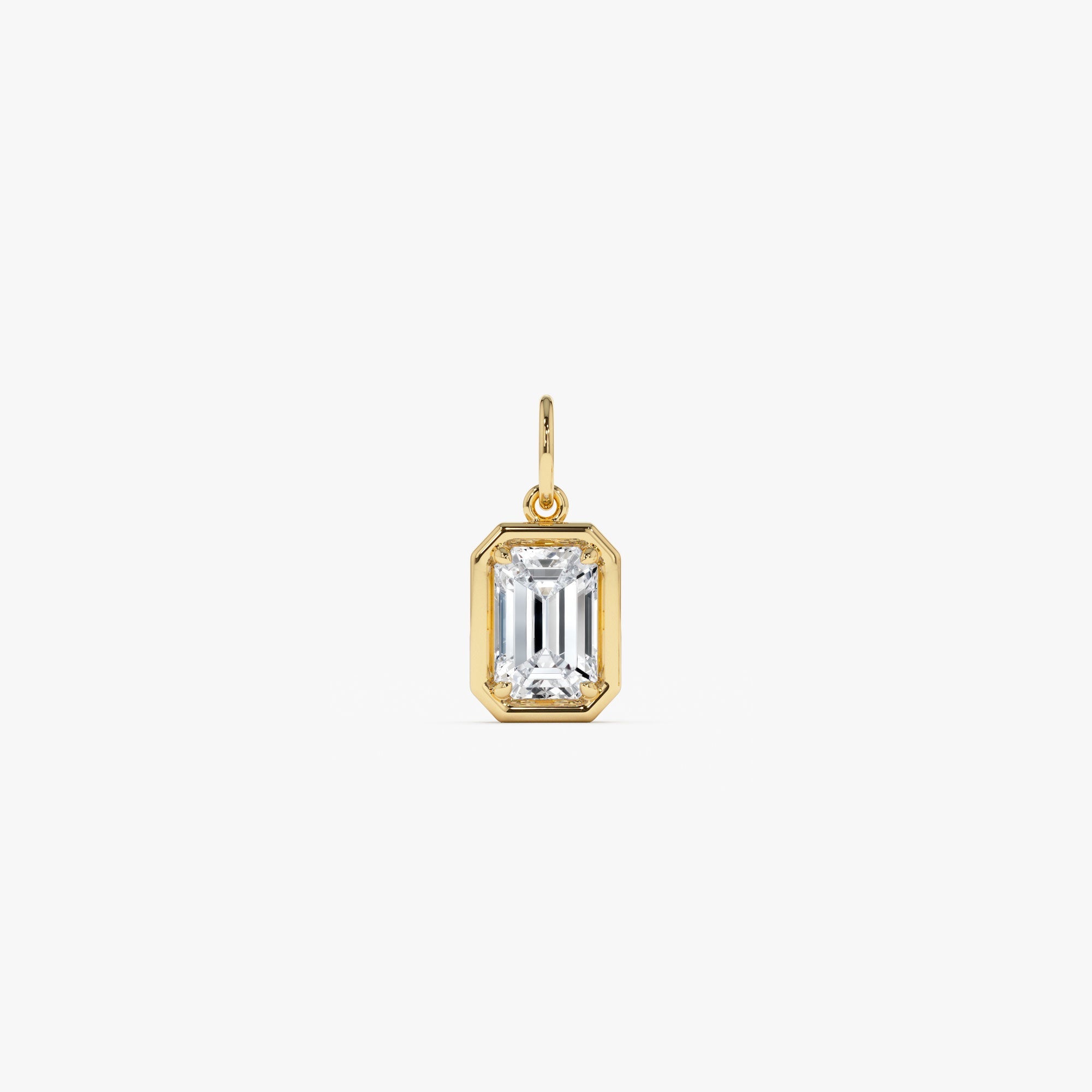 OBFJ0265 - 1 CTW 14k Emerald Cut Lab Grown Diamond Pendant Necklace - Jarra 5
