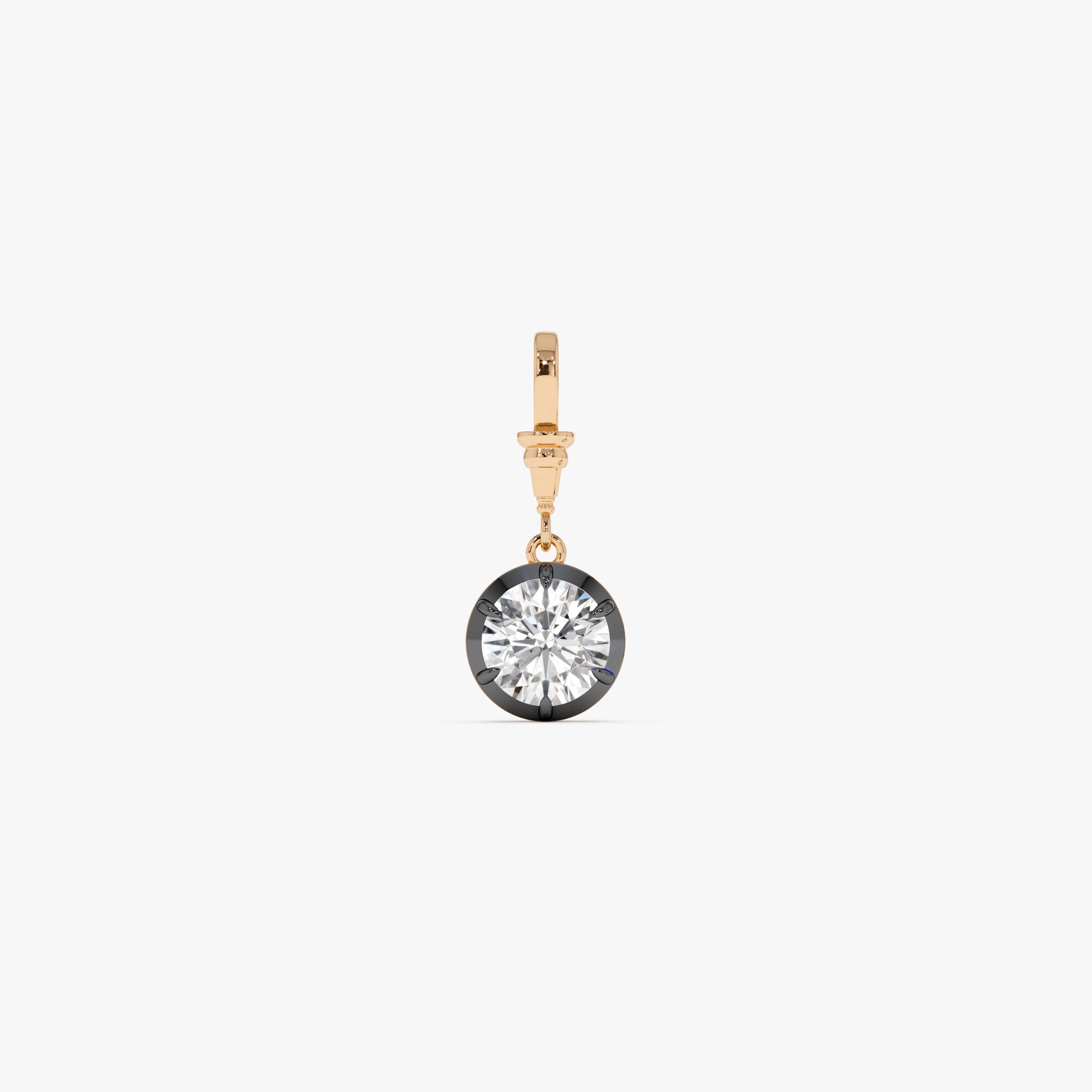 OBFJ0271 - 1.50 CTW 14K Vintage Inspired Round Shape Lab Grown Diamond Charm - Mabel 3