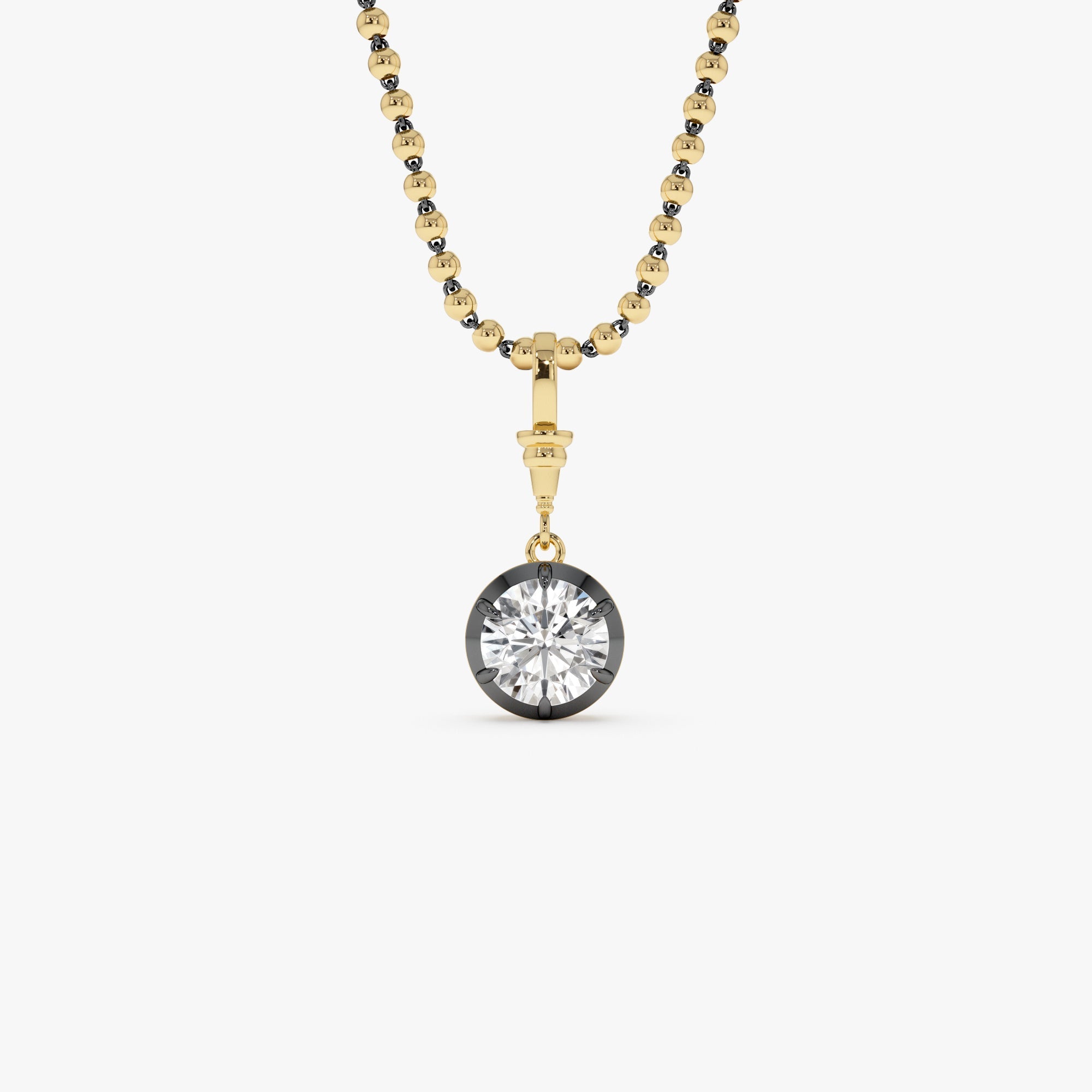 OBFJ0271 - 1.50 CTW 14K Vintage Inspired Round Shape Lab Grown Diamond Charm - Mabel 1