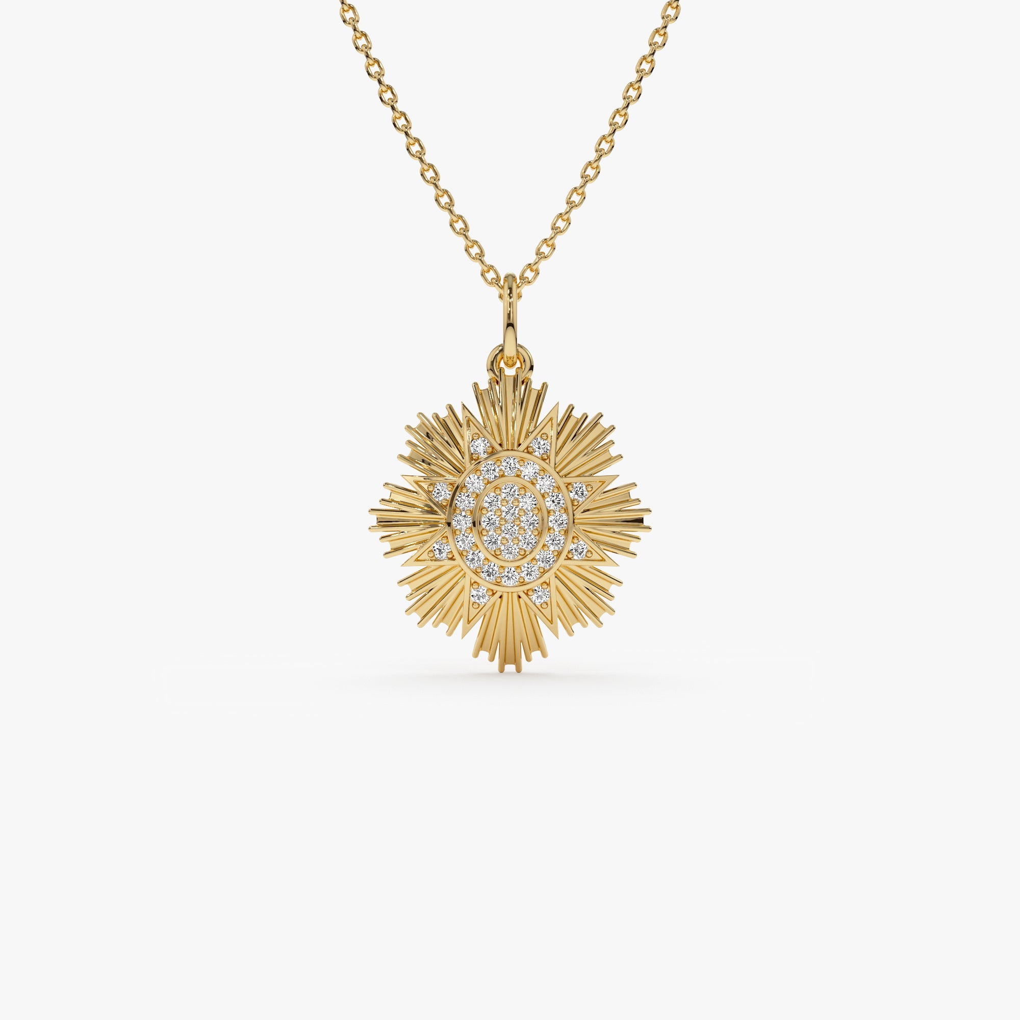 OBFJ0300 - 14k Celestial Diamond Sunburst Charm 1