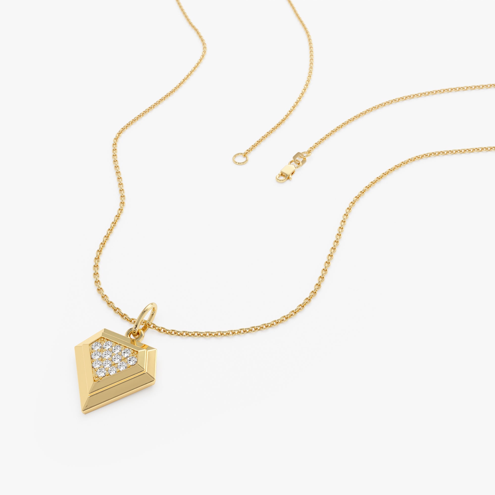 OBFJ0310 - 14k Diamond Geometric Charm 3