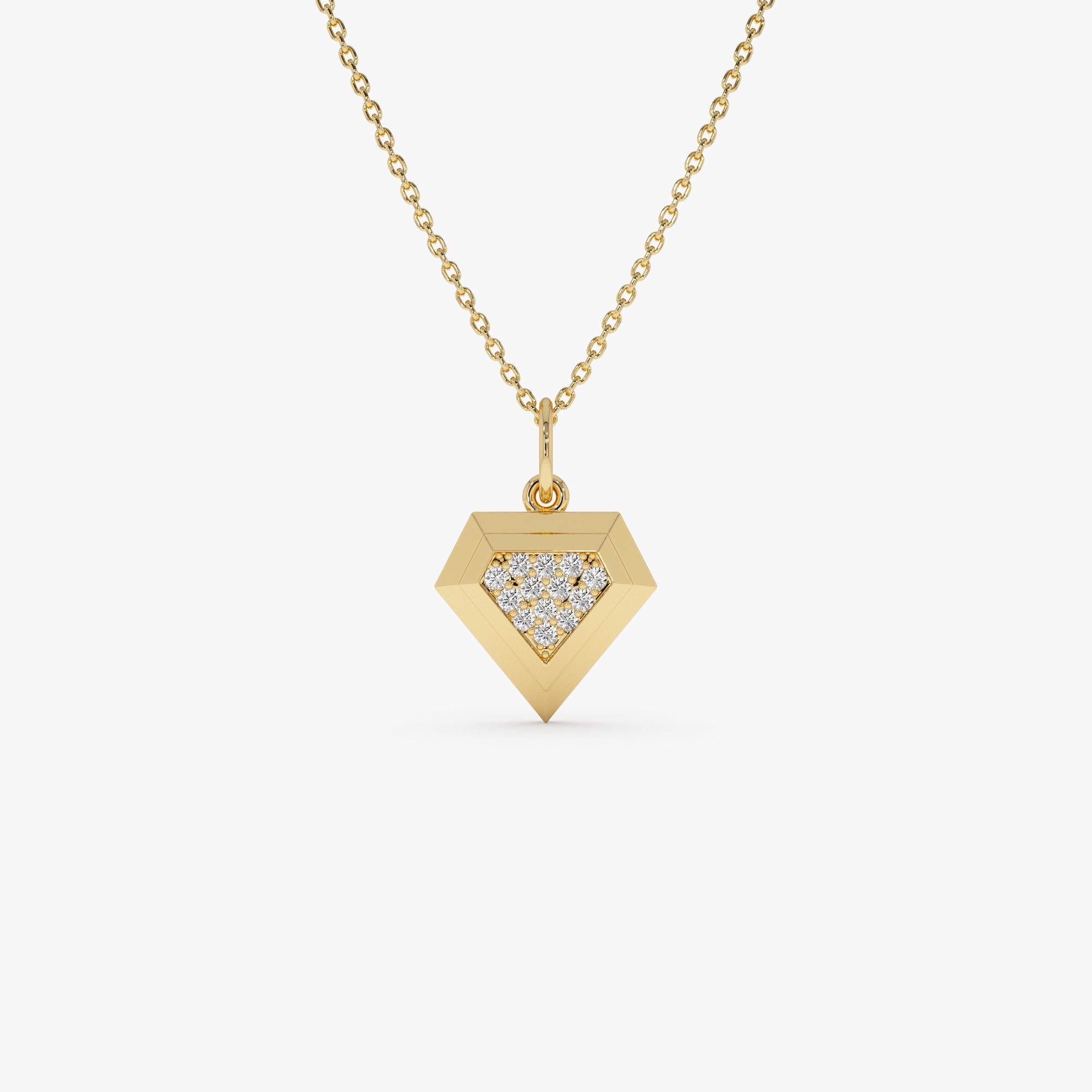 OBFJ0310 - 14k Diamond Geometric Charm 1