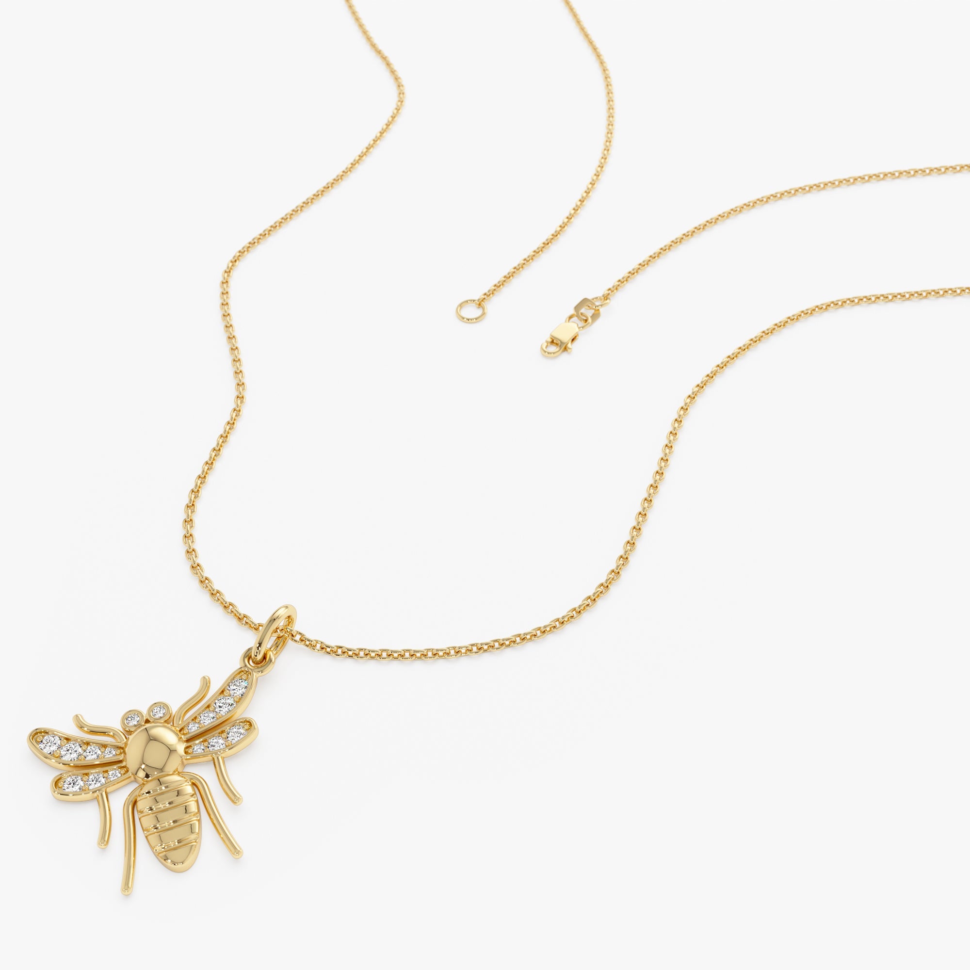 OBFJ0314 - 14k Diamond Bee Charm 3