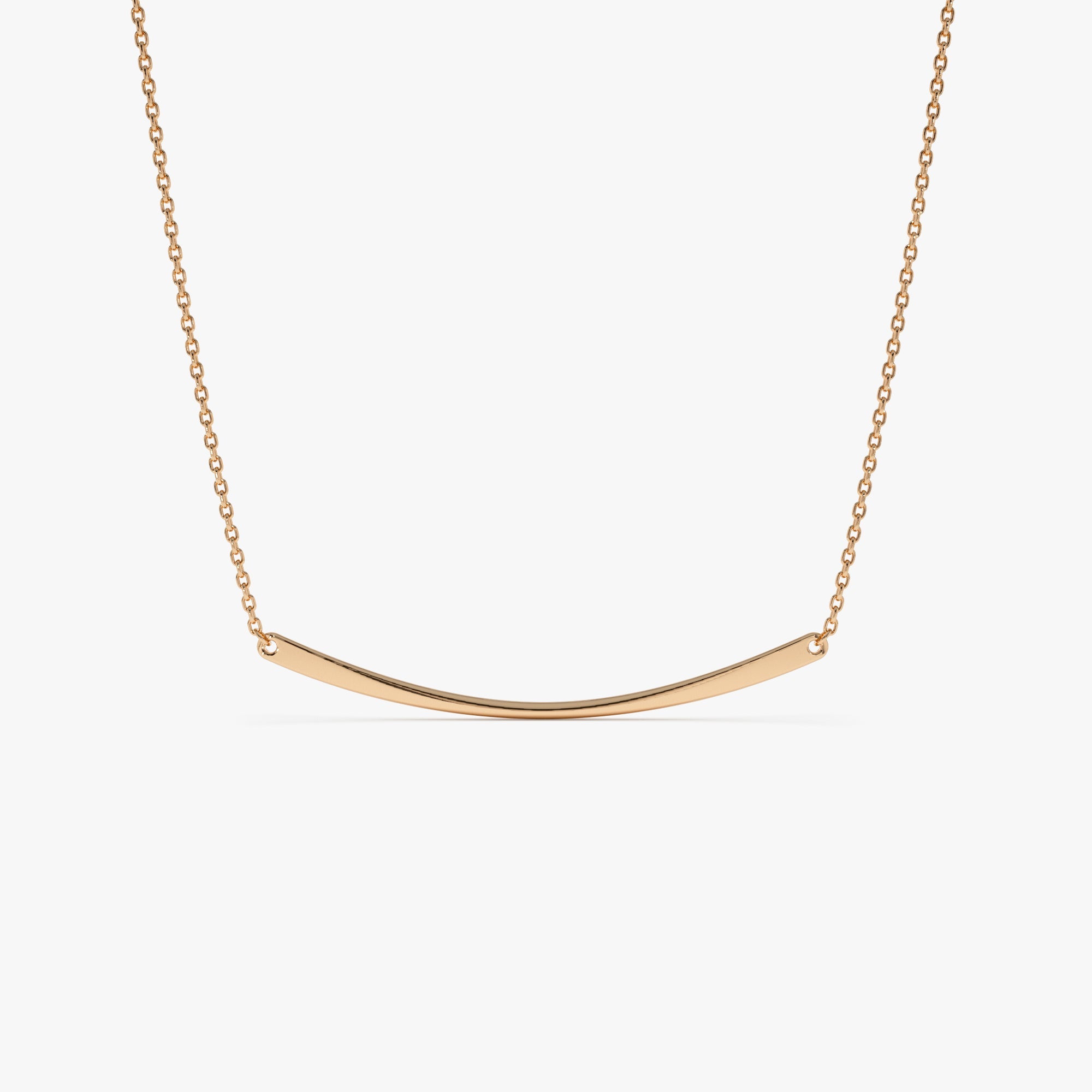 OBFJ0858 - 14k Gold Curved Bar Necklace 5