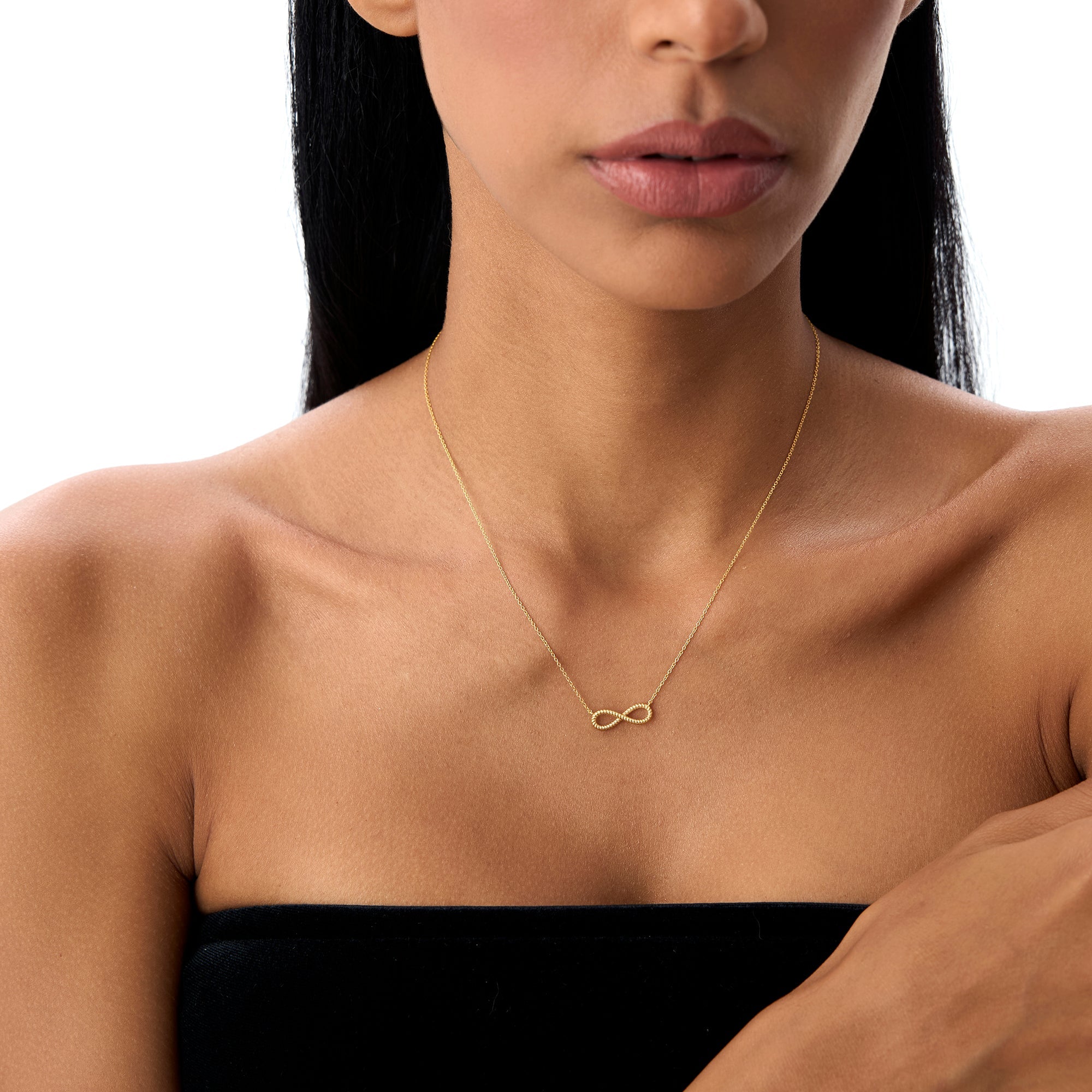 OBFJ0862 - 14k Twist Rope Infinity Necklace 5