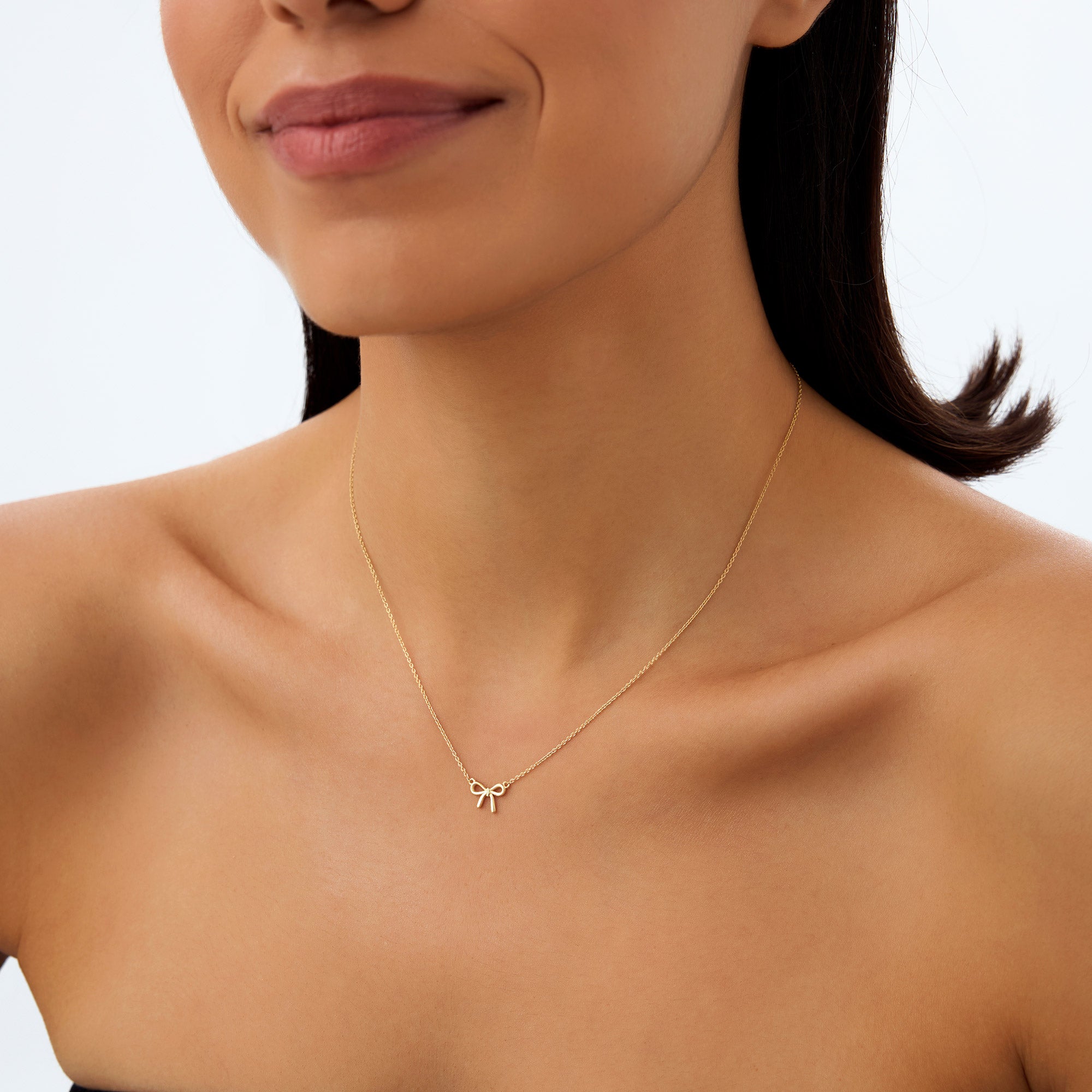 OBFJ0985 - 14Kt Plain Gold Ribbon Necklace 4