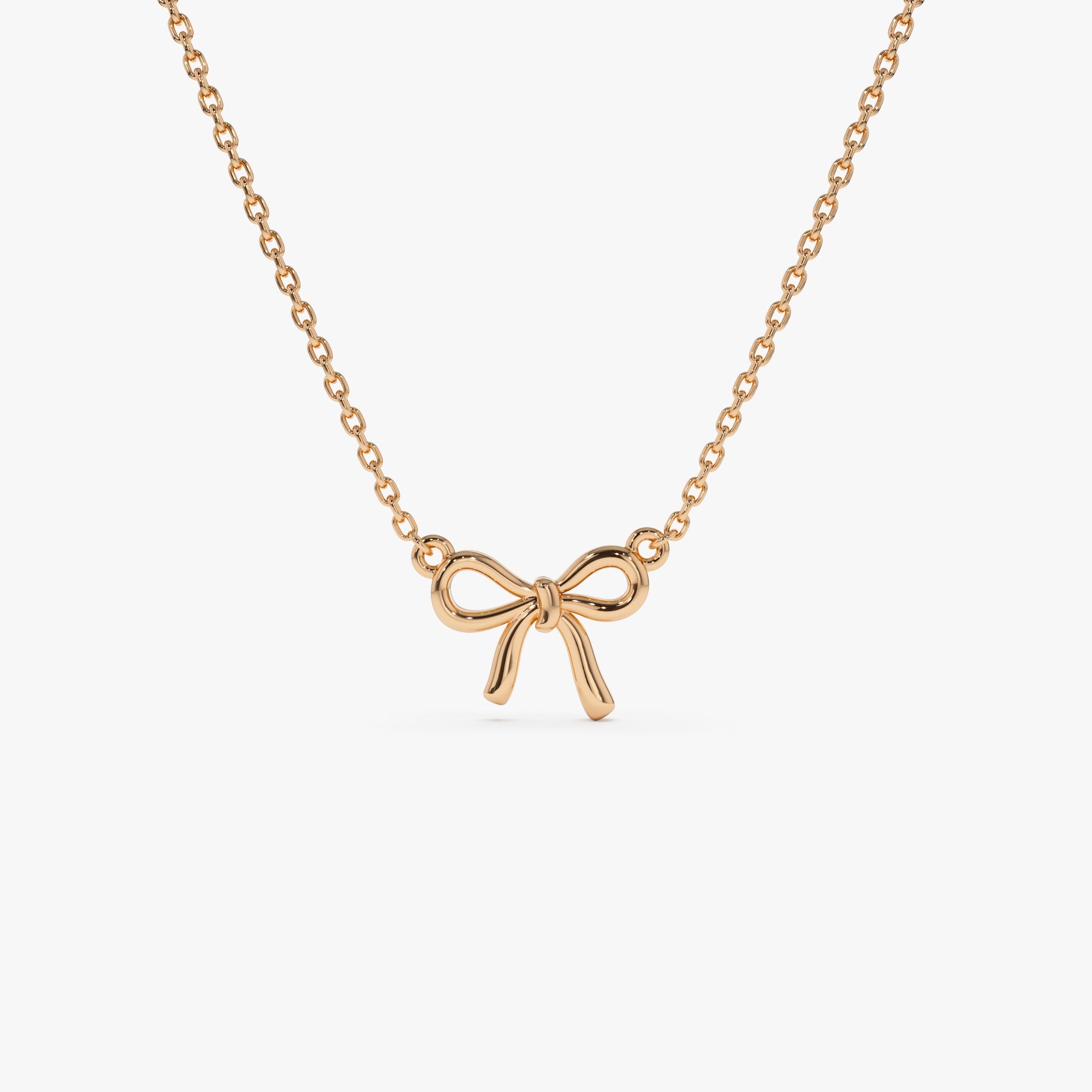 OBFJ0985 - 14Kt Plain Gold Ribbon Necklace 5