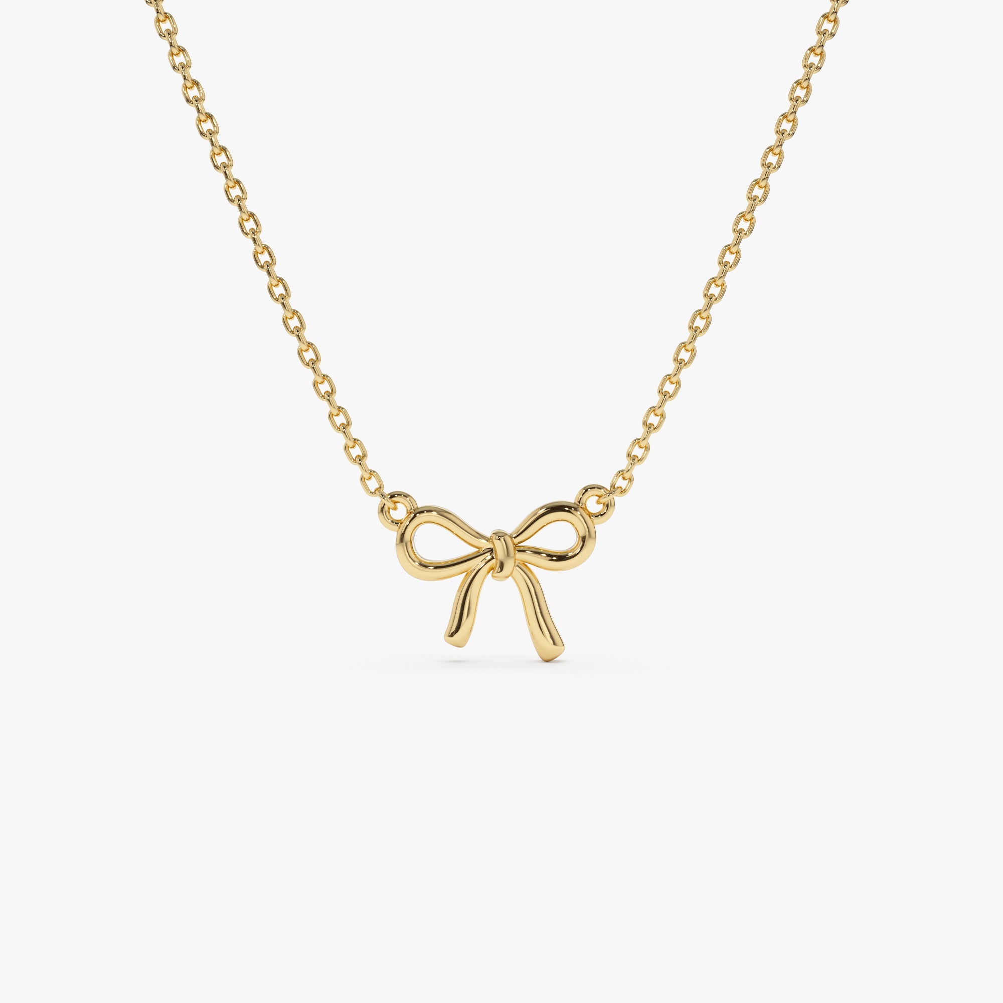 OBFJ0985 - 14Kt Plain Gold Ribbon Necklace 1