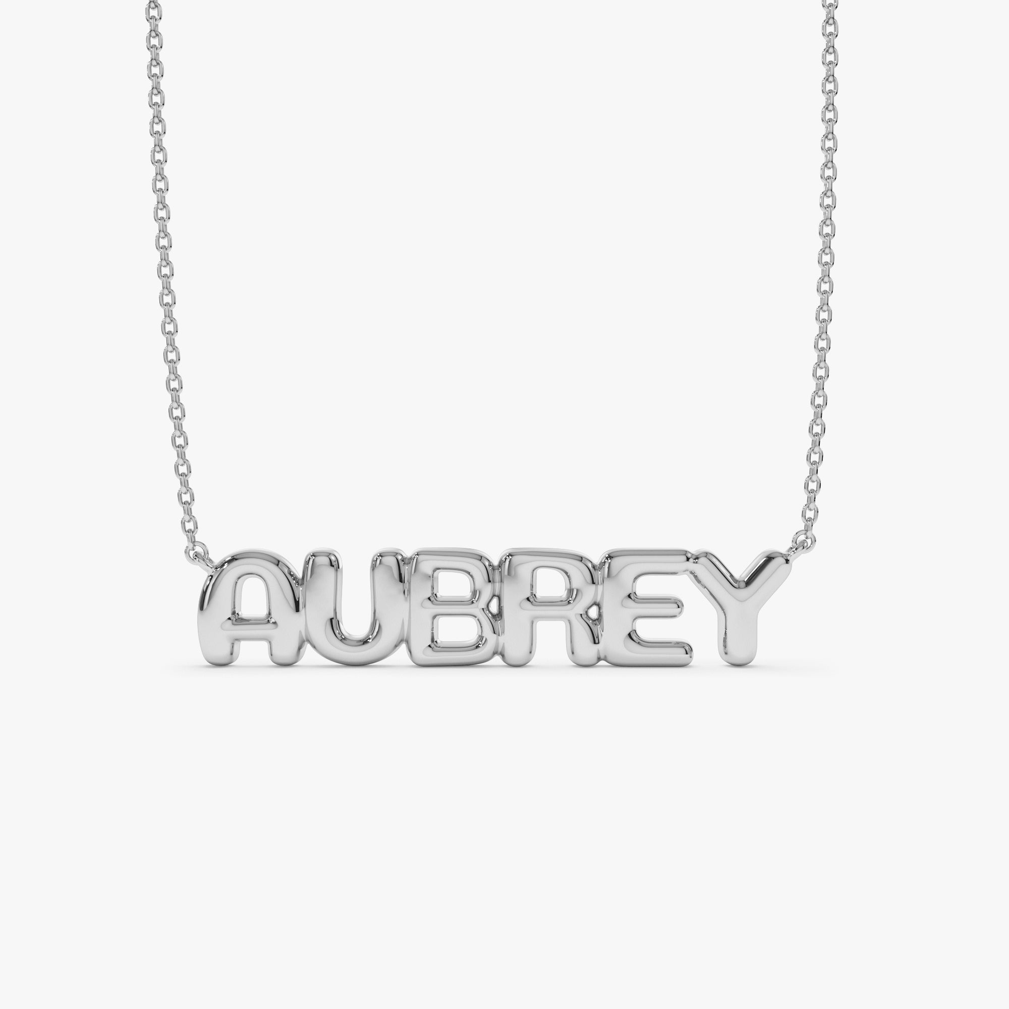 OBFJ0919 - 14K Bubble Name Necklace 6