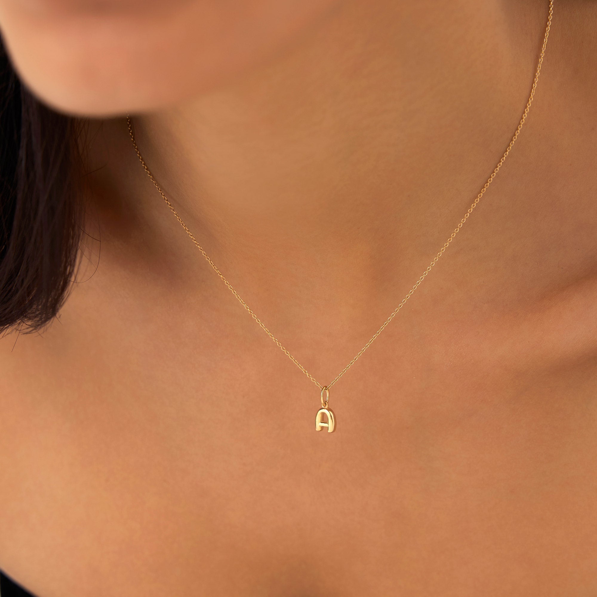 OBFJ0998 - 14K Bubble Letter Necklace 3