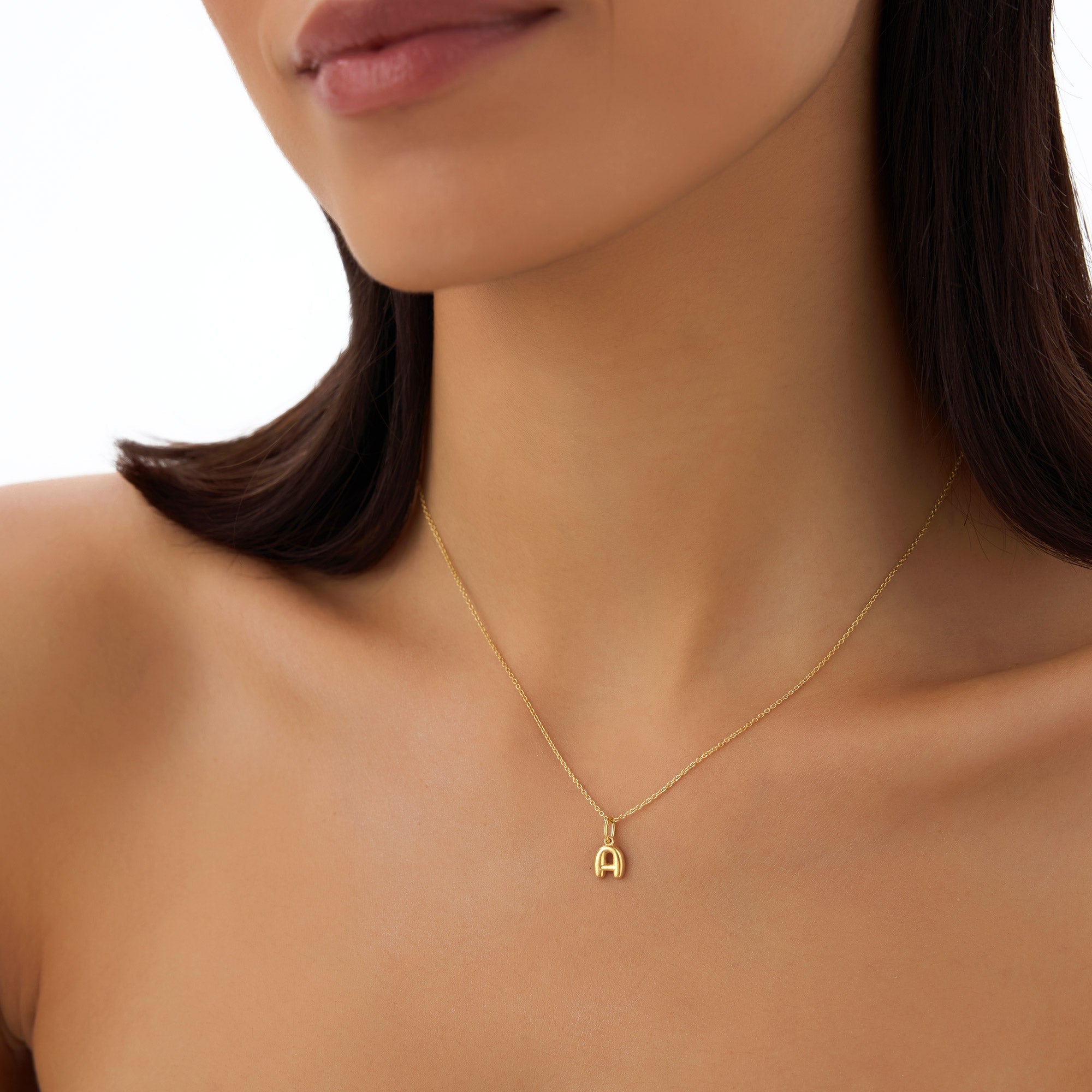 OBFJ0998 - 14K Bubble Letter Necklace 7