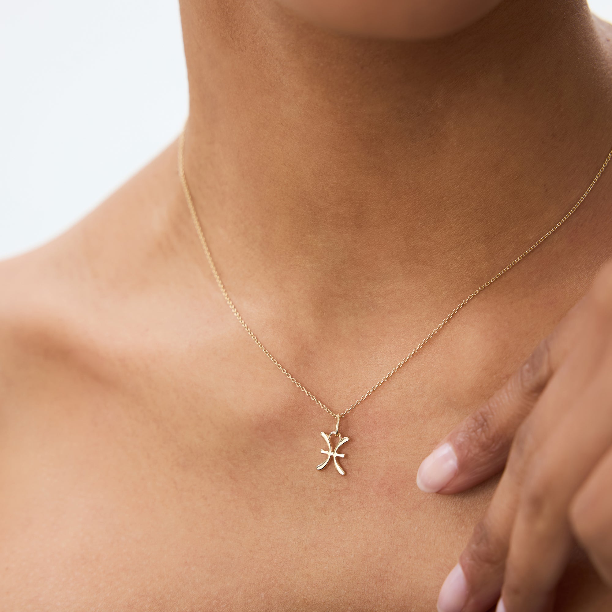 OBFJ0710 - 14K Pisces Zodiac Charm Necklace 3