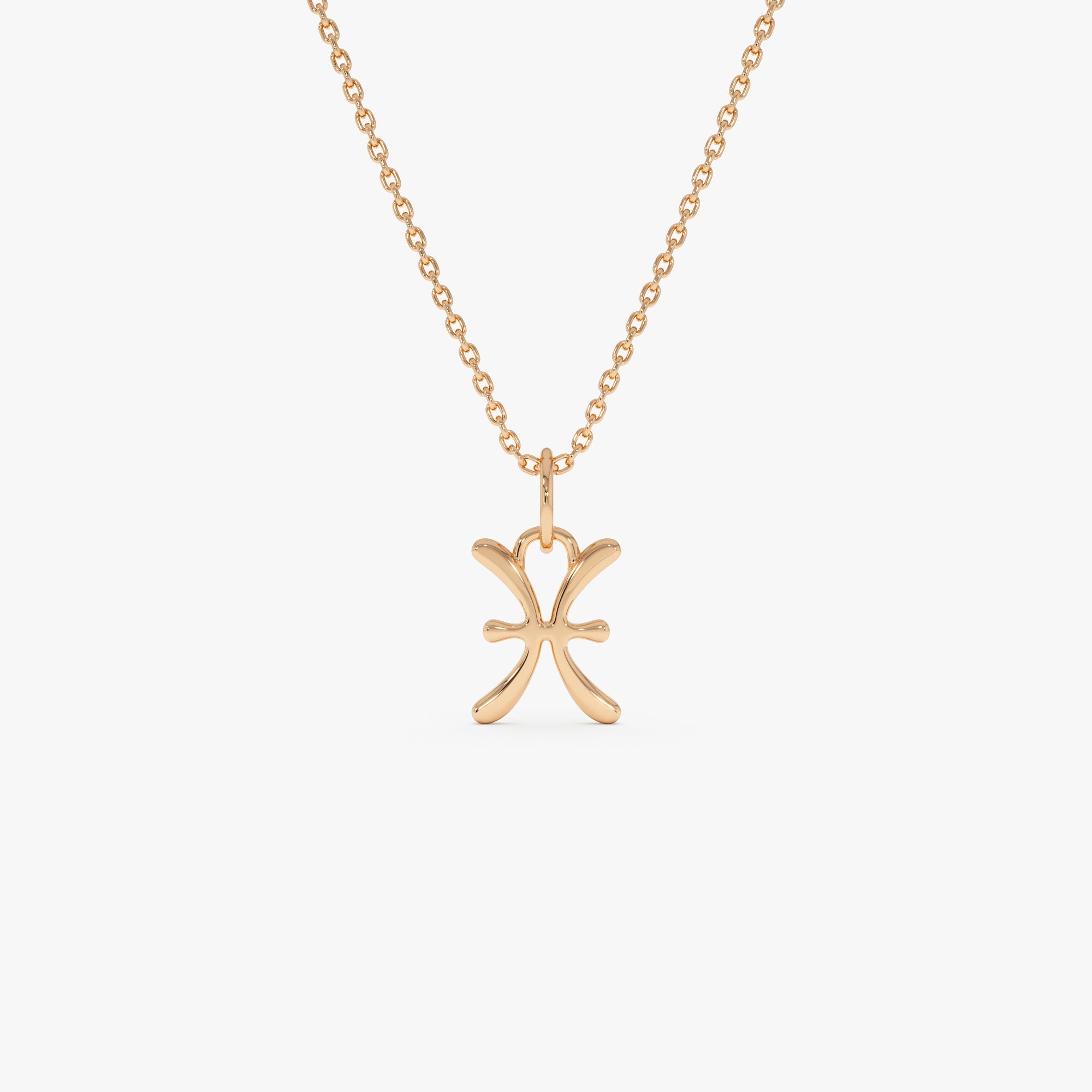 OBFJ0710 - 14K Pisces Zodiac Charm Necklace 5