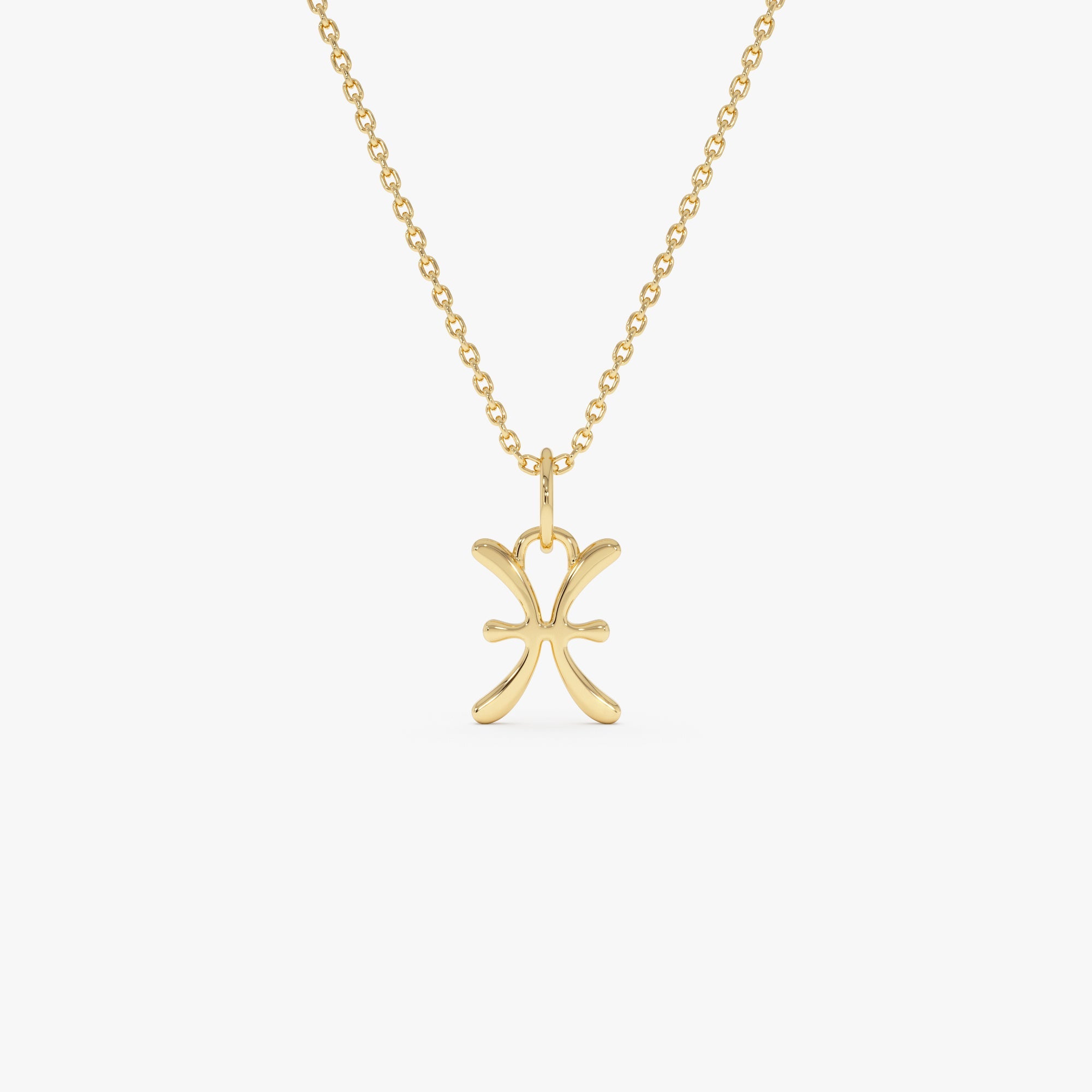 OBFJ0710 - 14K Pisces Zodiac Charm Necklace 1