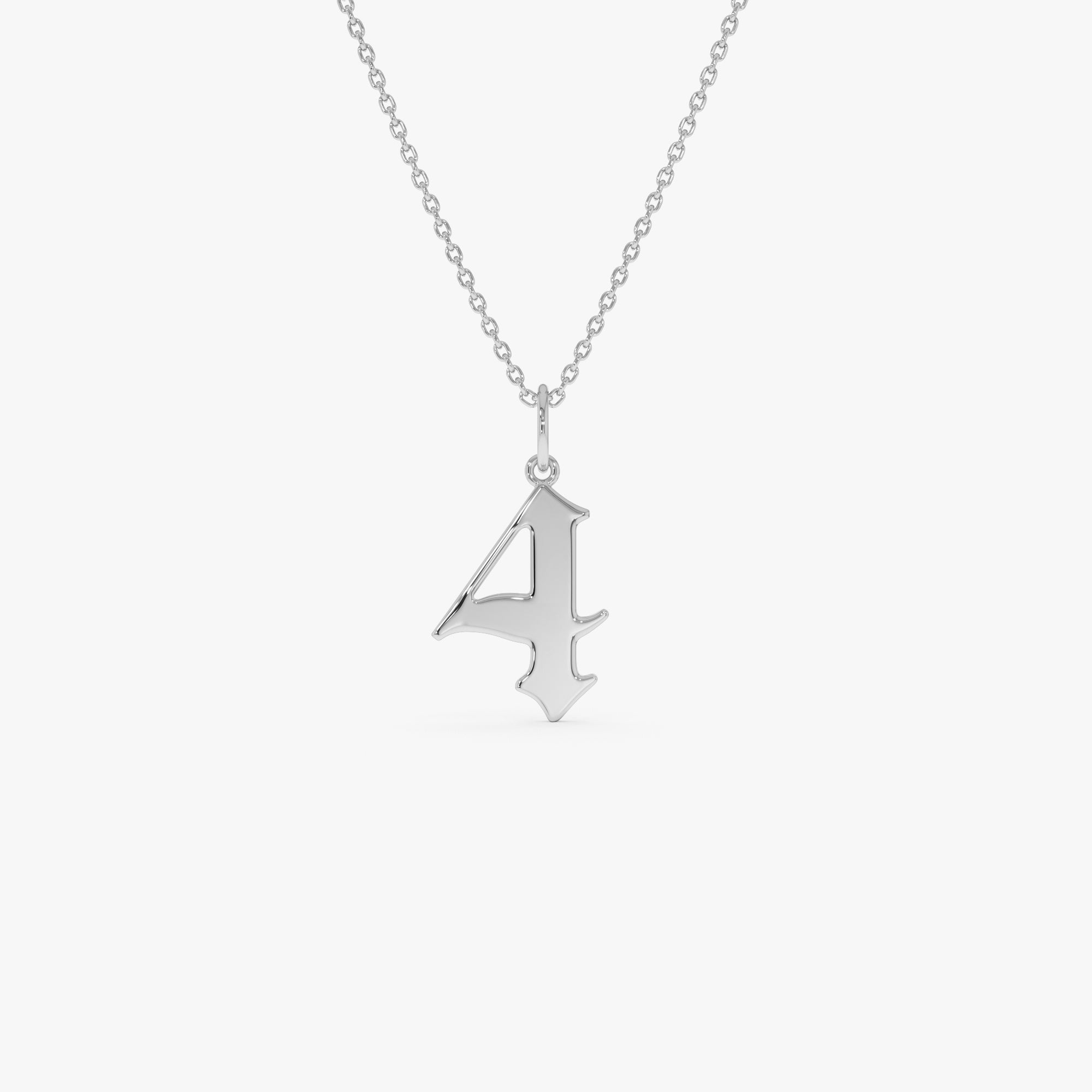 OBFJ0505 - 14K Gothic Number Pendant Necklace 6