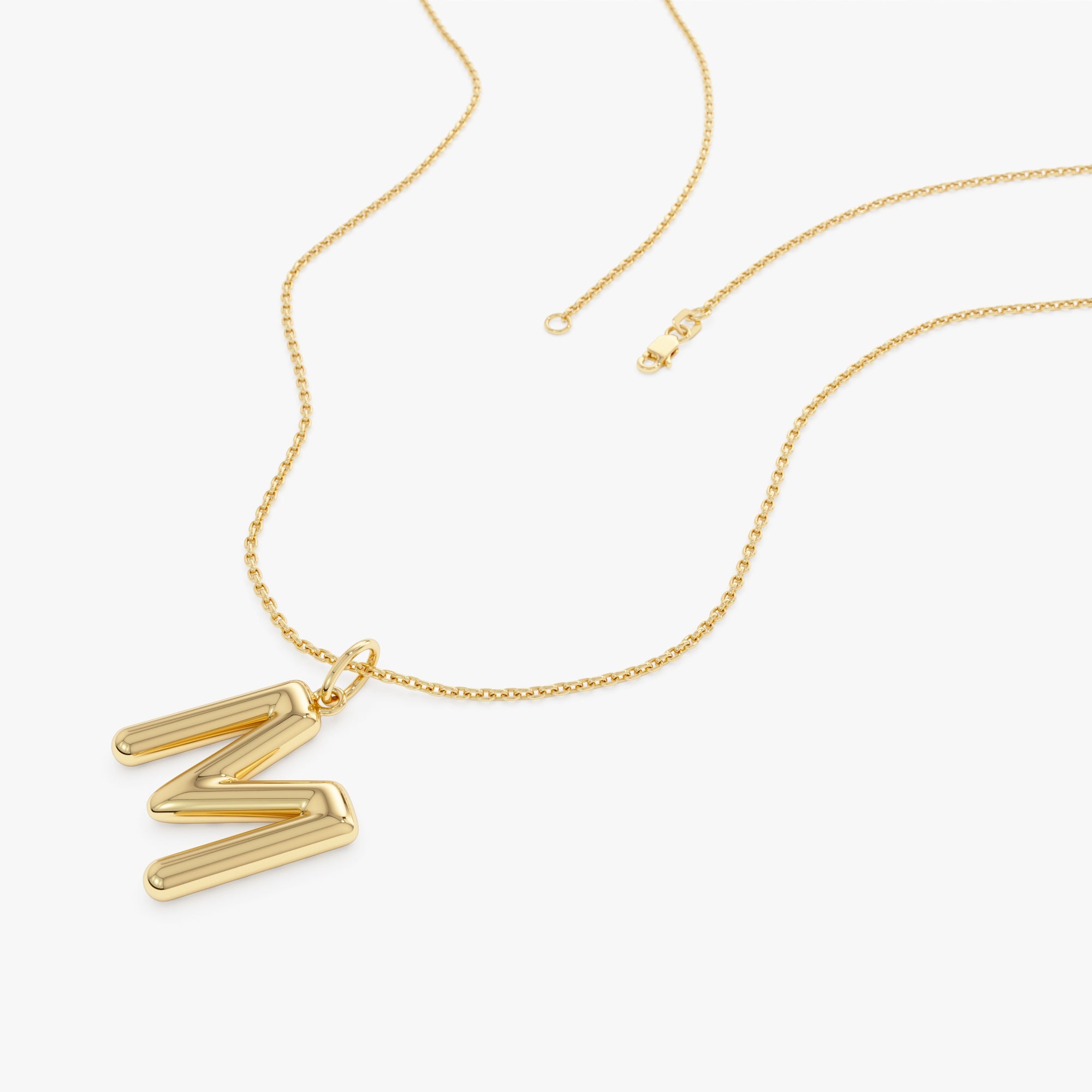 OBFJ0397 - 14K Gold Everyday Initial Charm Necklace 10