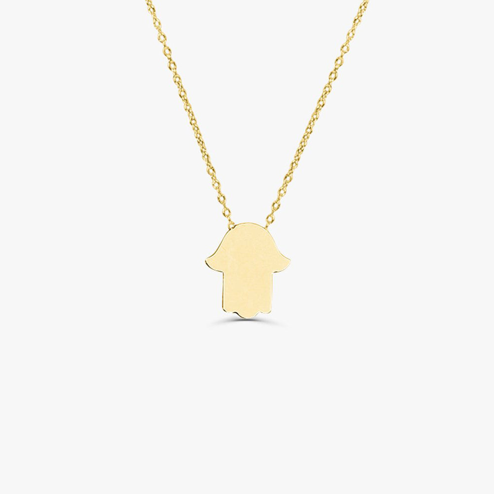 OBFJ1565 - 14k Gold Tiny Hamsa Necklace 1