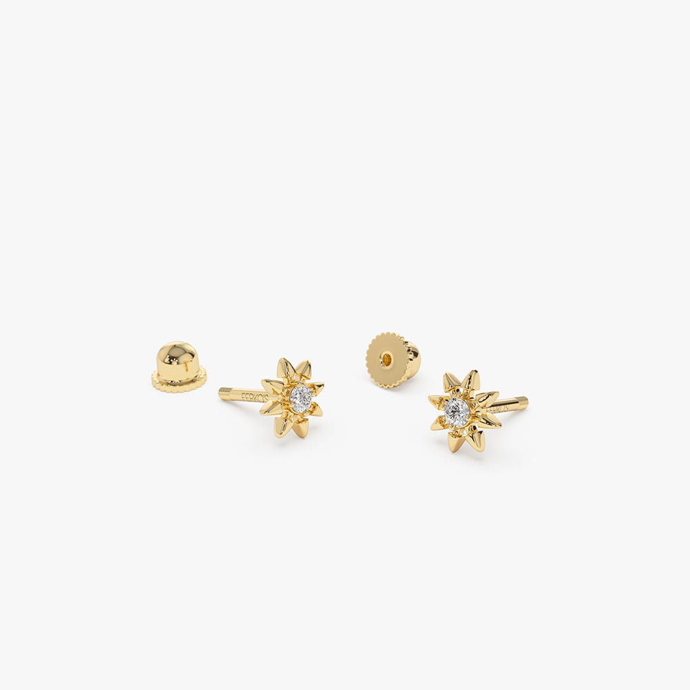 OBFJ2208 - Star Diamond Helix Piercing earrings in selectable metal and diamond options - Roselle Jewelry view 5