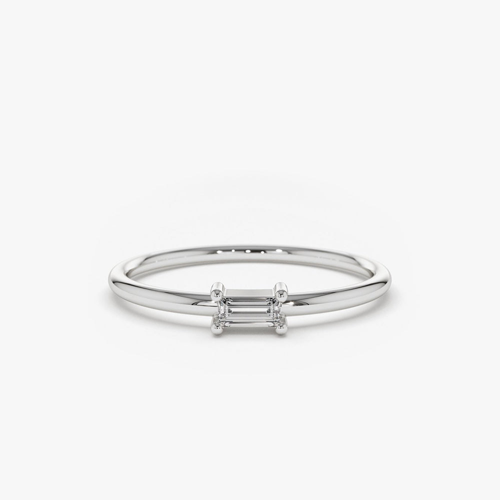 OBFJ1837 - 14K Gold Single Baguette Diamond Ring 3
