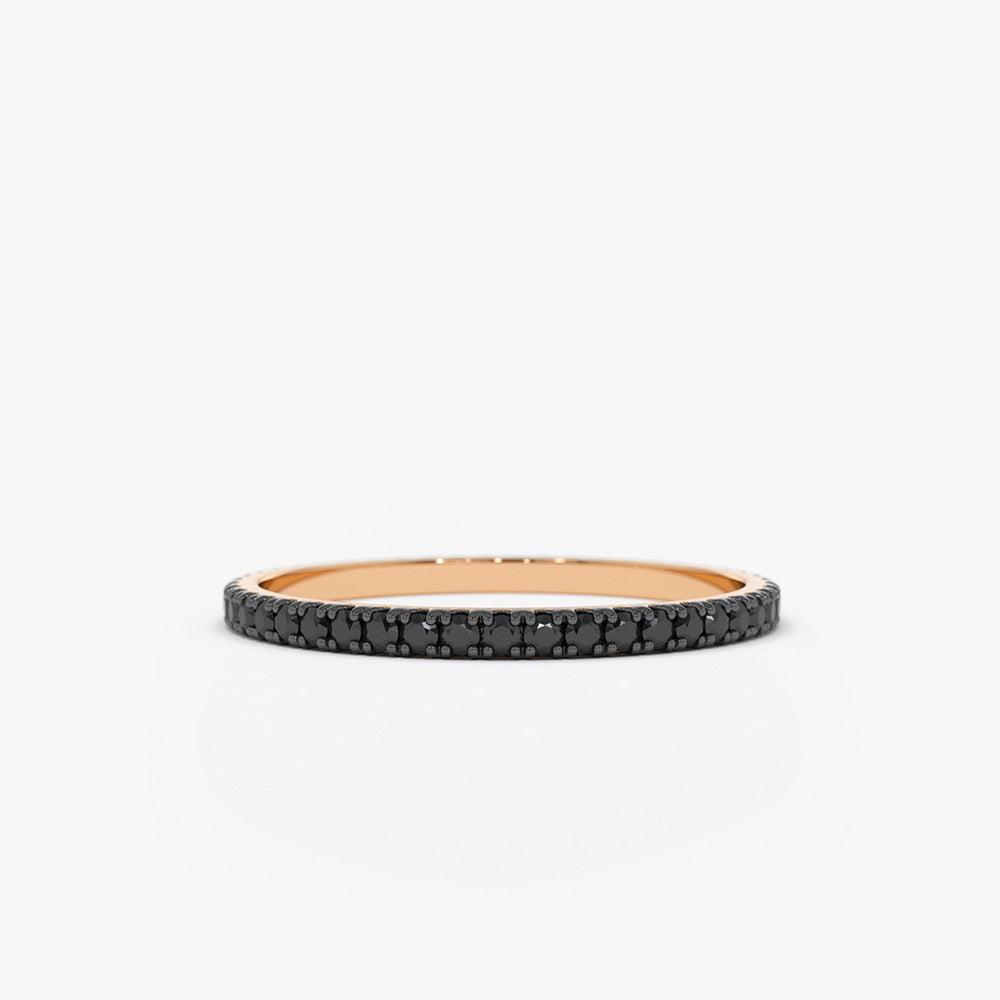 OBFJ1587 - 14K Gold Black Diamond Eternity Band 3