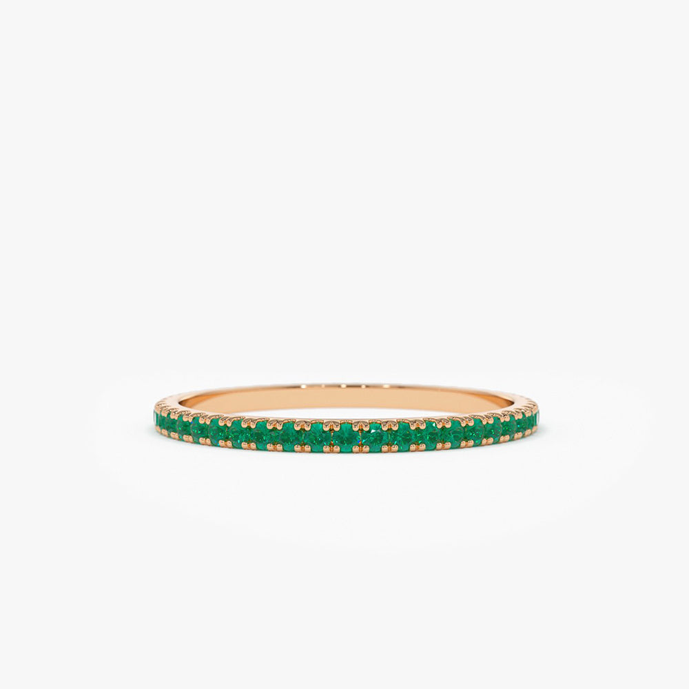 OBFJ1577 - 14k Round Emerald Eternity Band 4