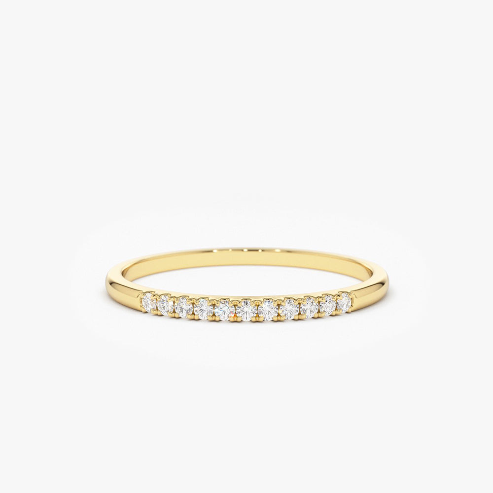 OBFJ1585 - 14K Gold 11 Stone Diamond Wedding Band 1